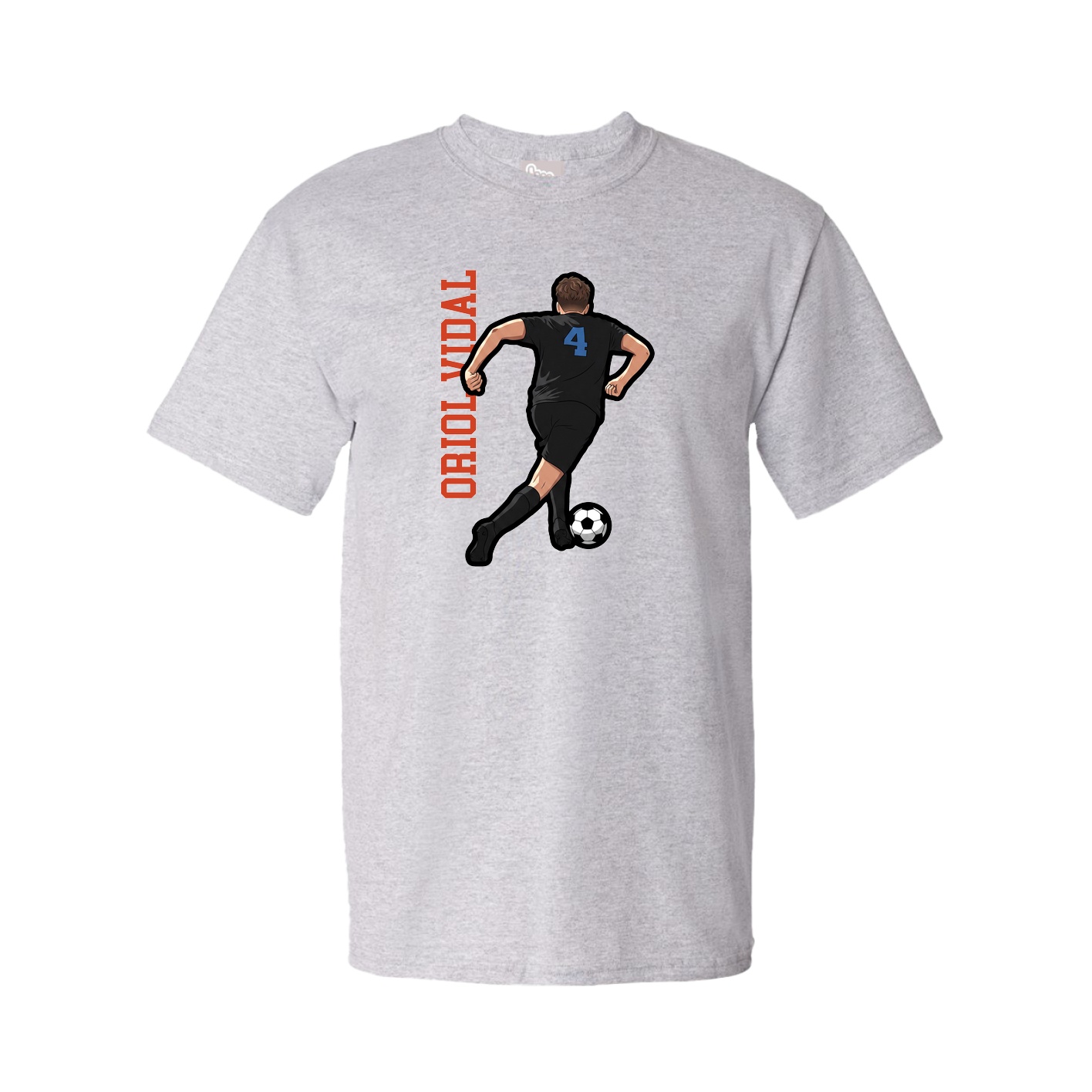 Tee — Name Vertical in Grey