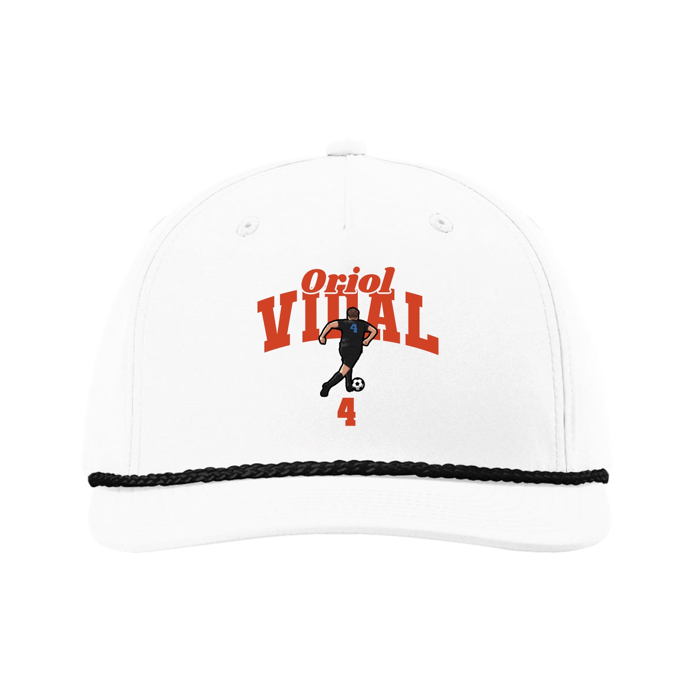 Five-Panel Classic Rope Cap — Signature Arch in White
