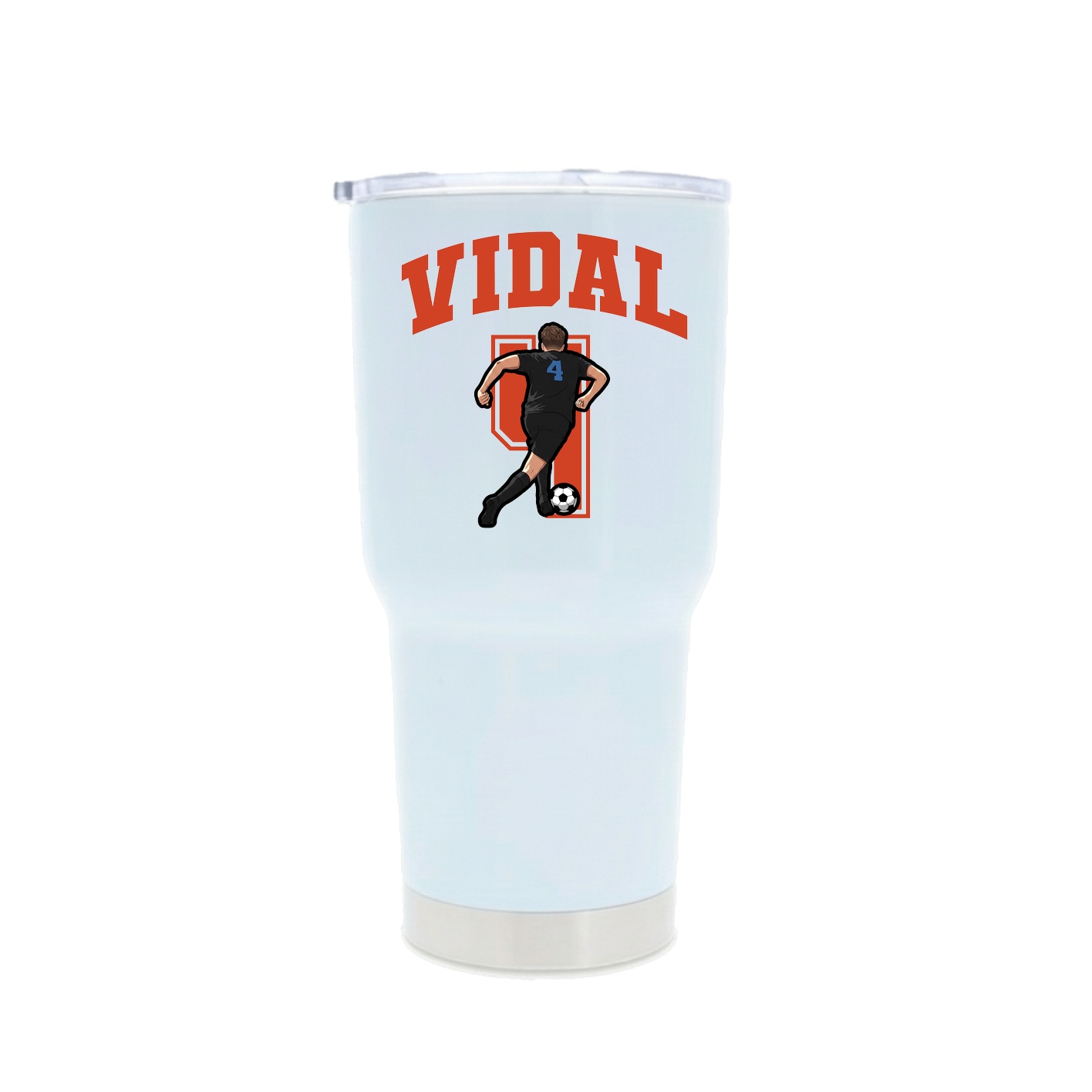 30oz Stainless Steel Tumbler — Number in White