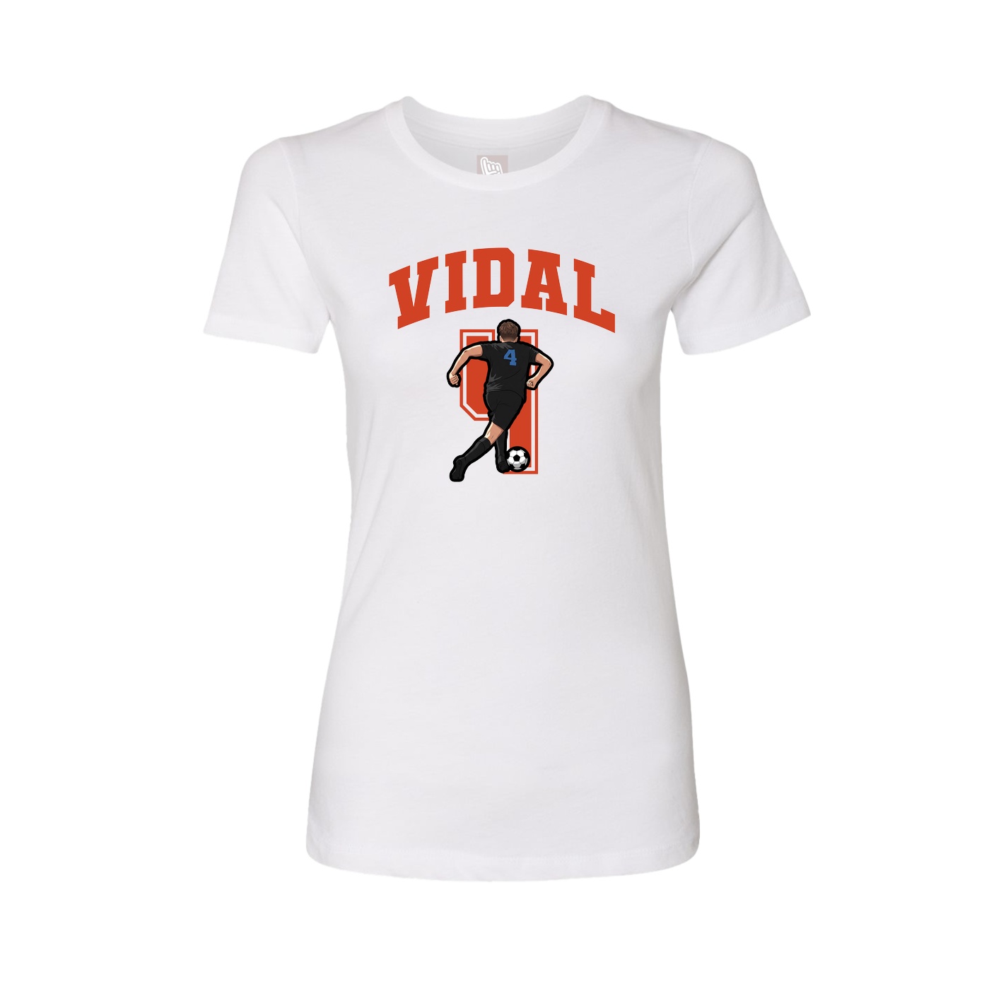 Fitted Women's Tee — Number in White