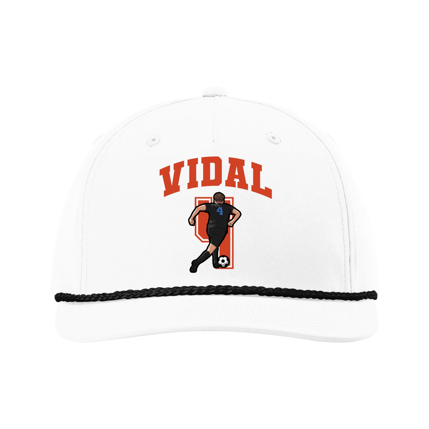 Five-Panel Classic Rope Cap — Number in White