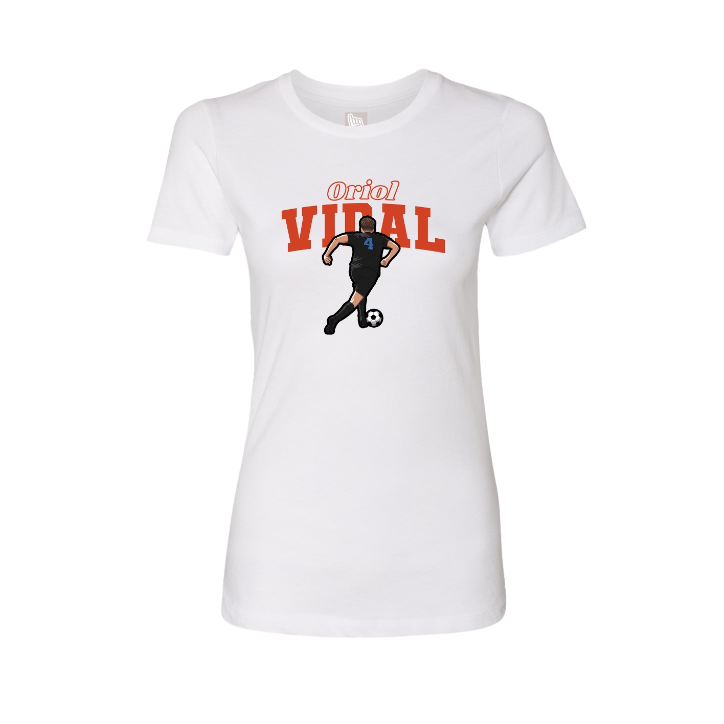 Fitted Women's Tee — Name Arch in White