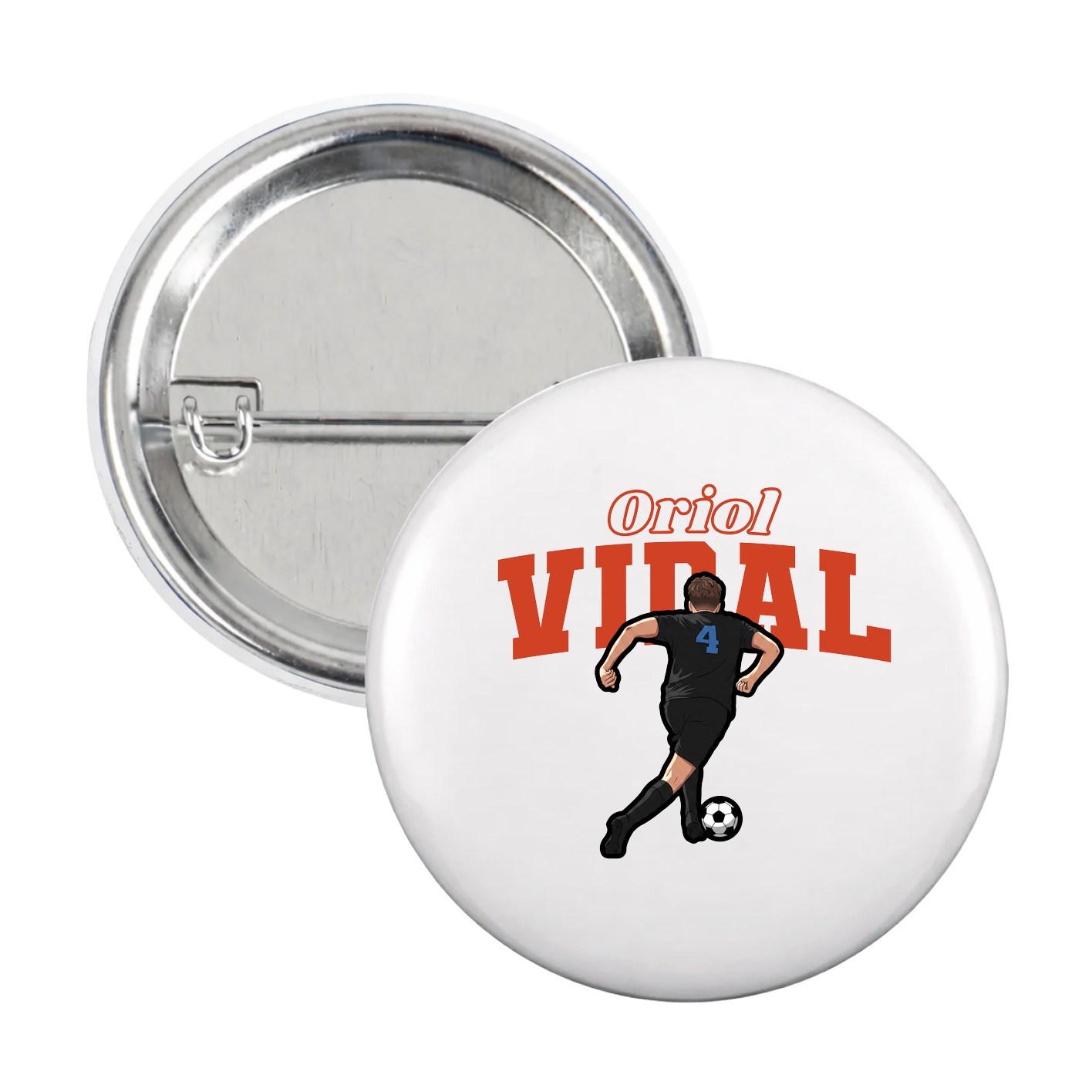 Game Day Button — Name Arch in White