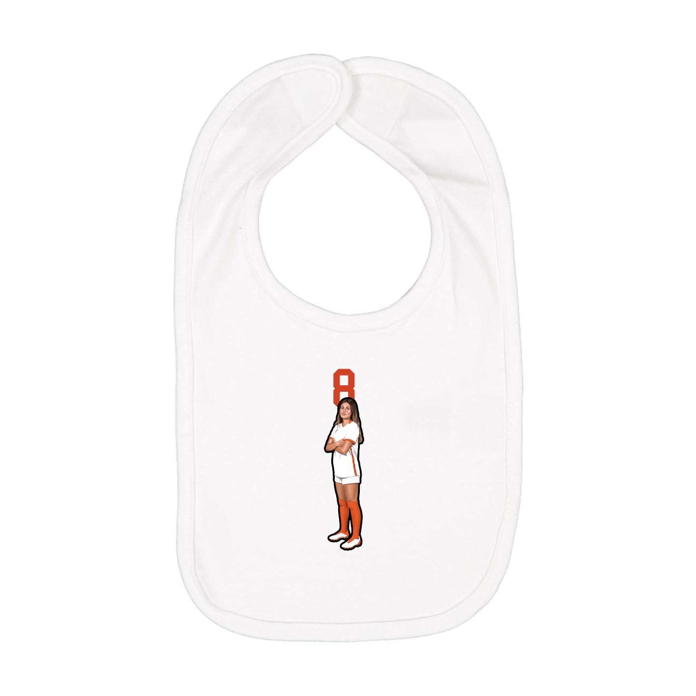 Infant Bib — Number Top in White