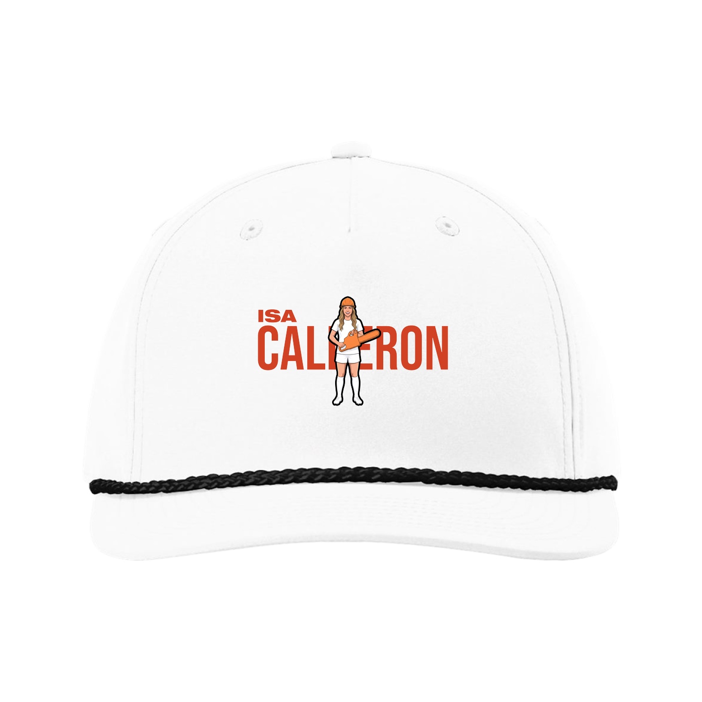 Five-Panel Classic Rope Cap — Player Name in White