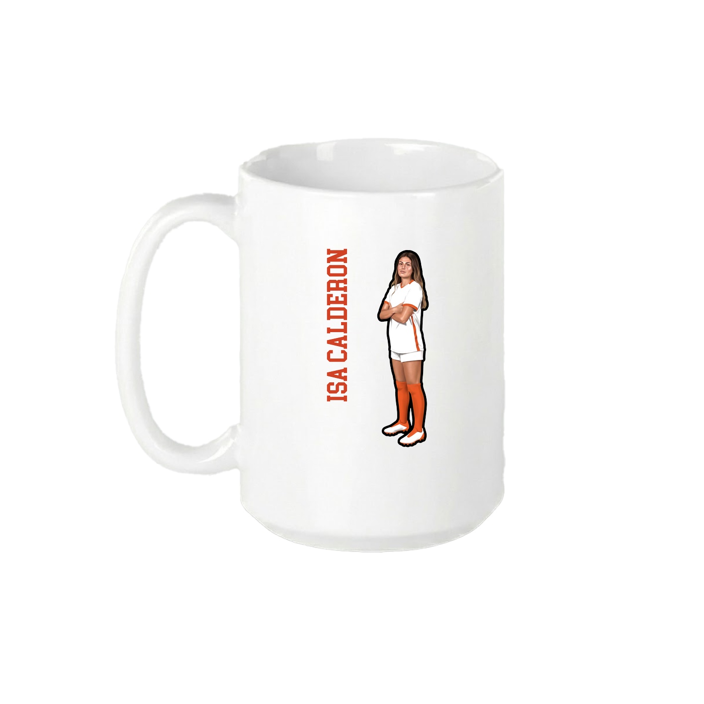 15oz Coffee Mug — Name Vertical in White