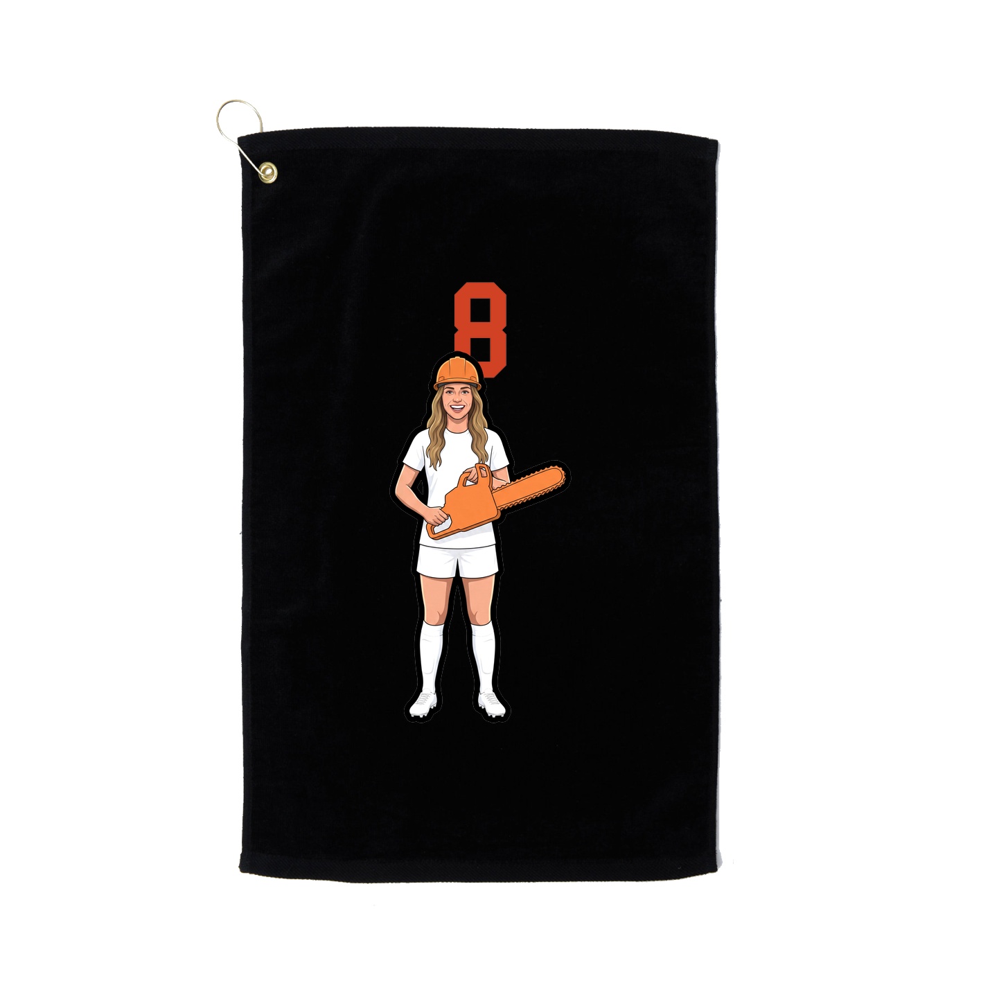 Golf Towel — Number Top in Black