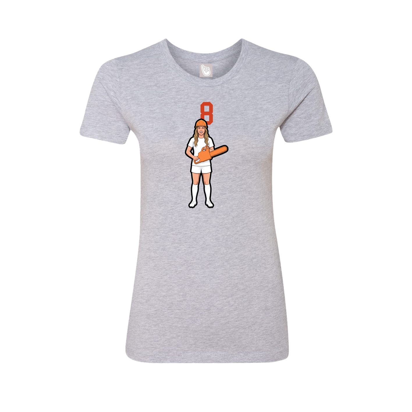 Fitted Women's Tee — Number Top in Grey