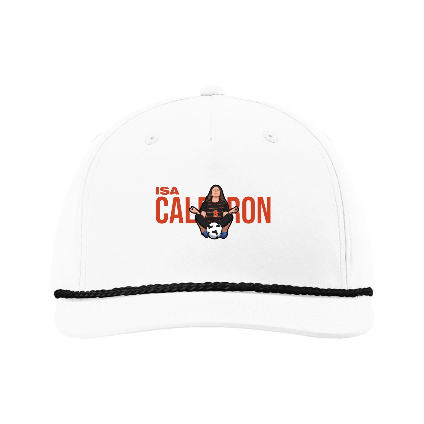Five-Panel Classic Rope Cap — Player Name in White