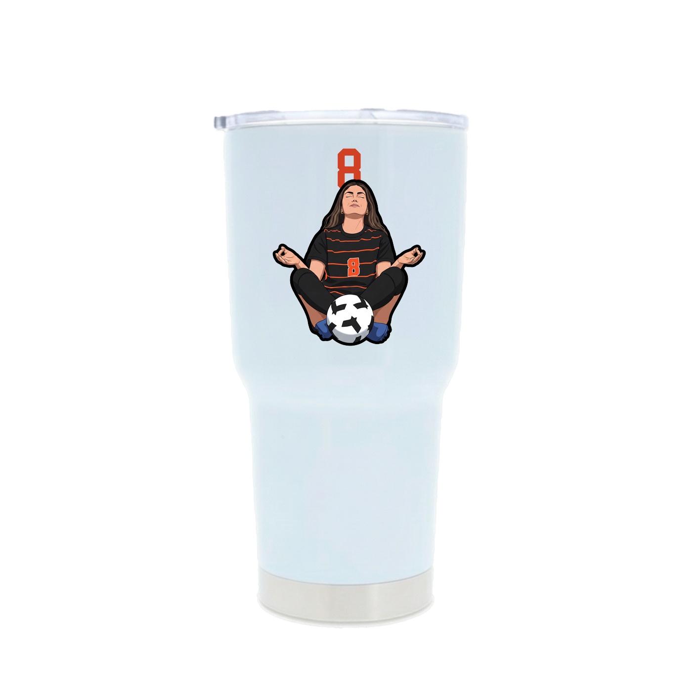 30oz Stainless Steel Tumbler — Number Top in White