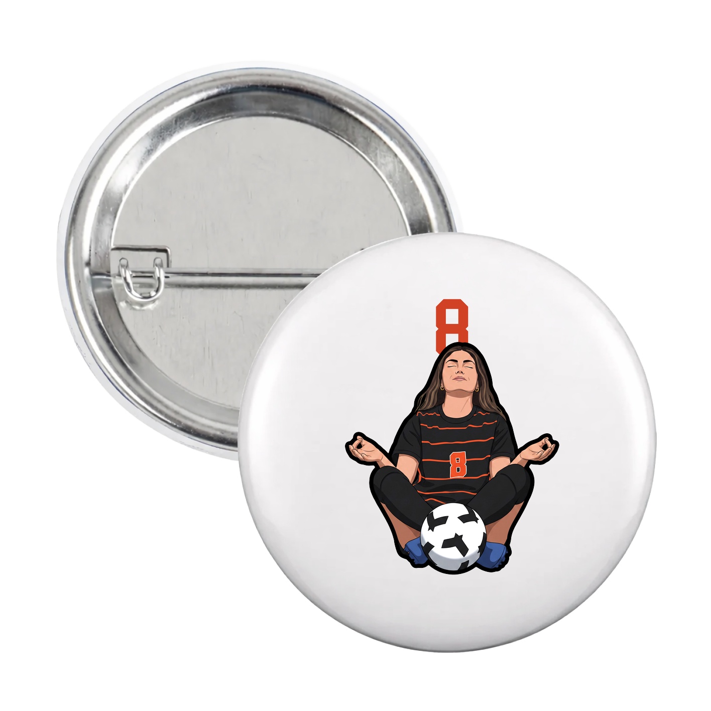 Game Day Button — Number Top in White