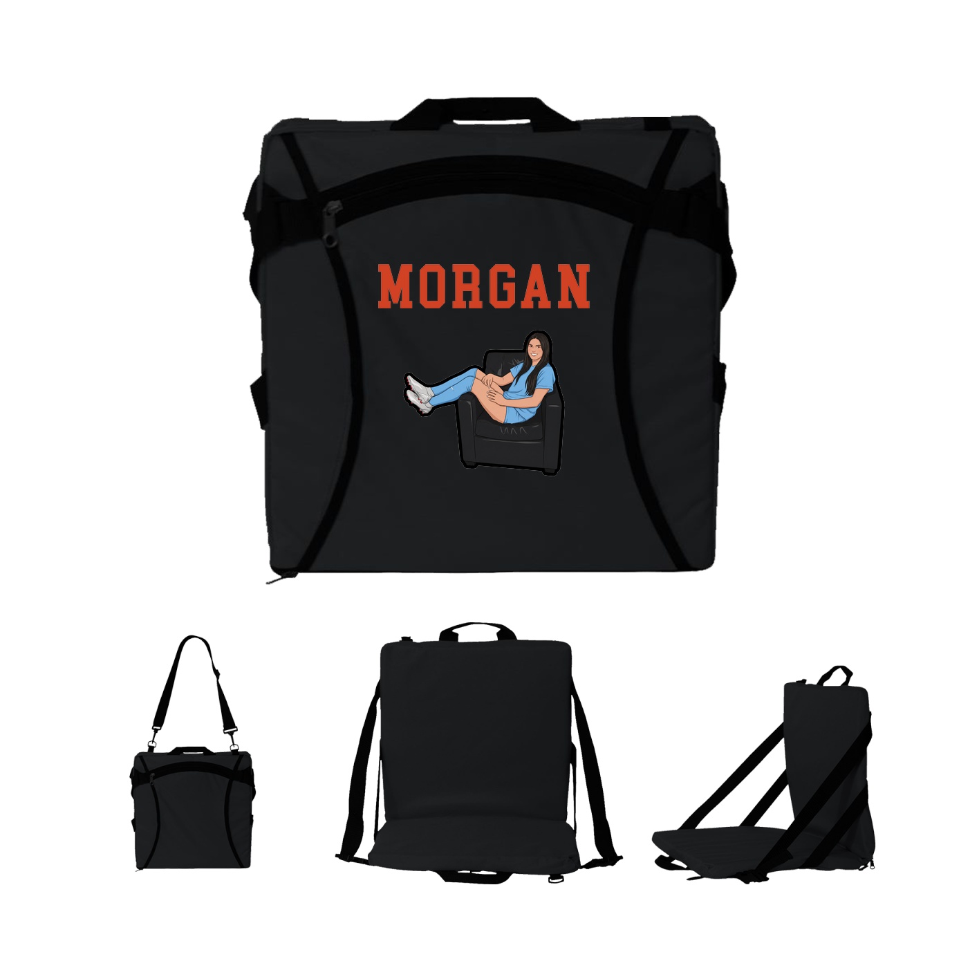 Folding Stadium Seat — Shirsey in Black