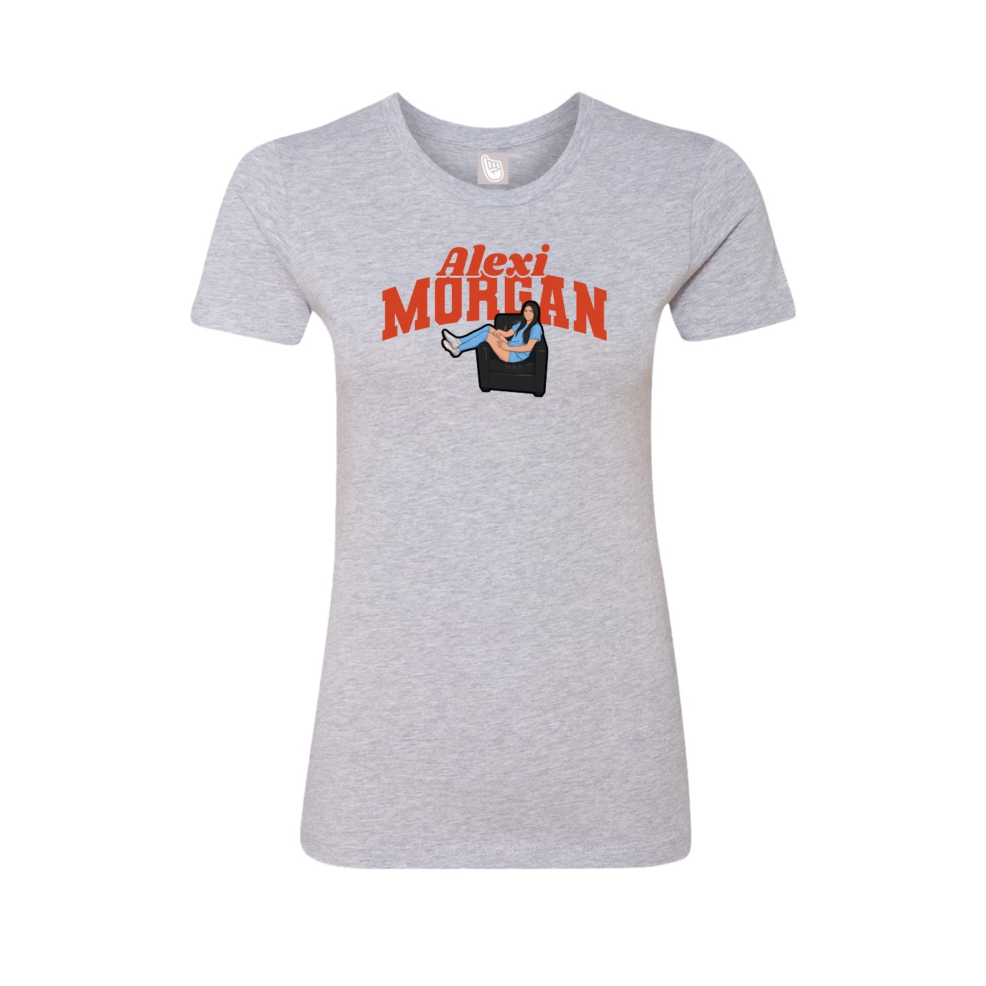 Fitted Women's Tee — Signature Arch in Grey