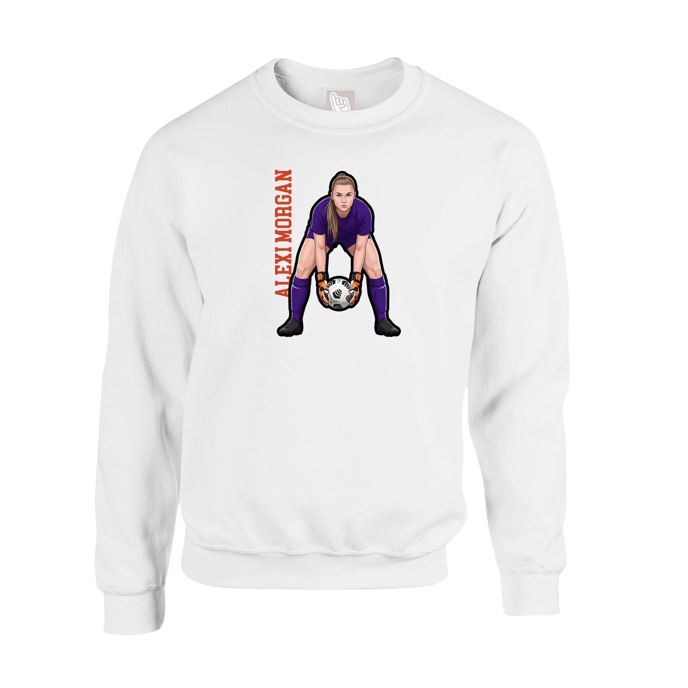 Fleece Crew — Name Vertical in White