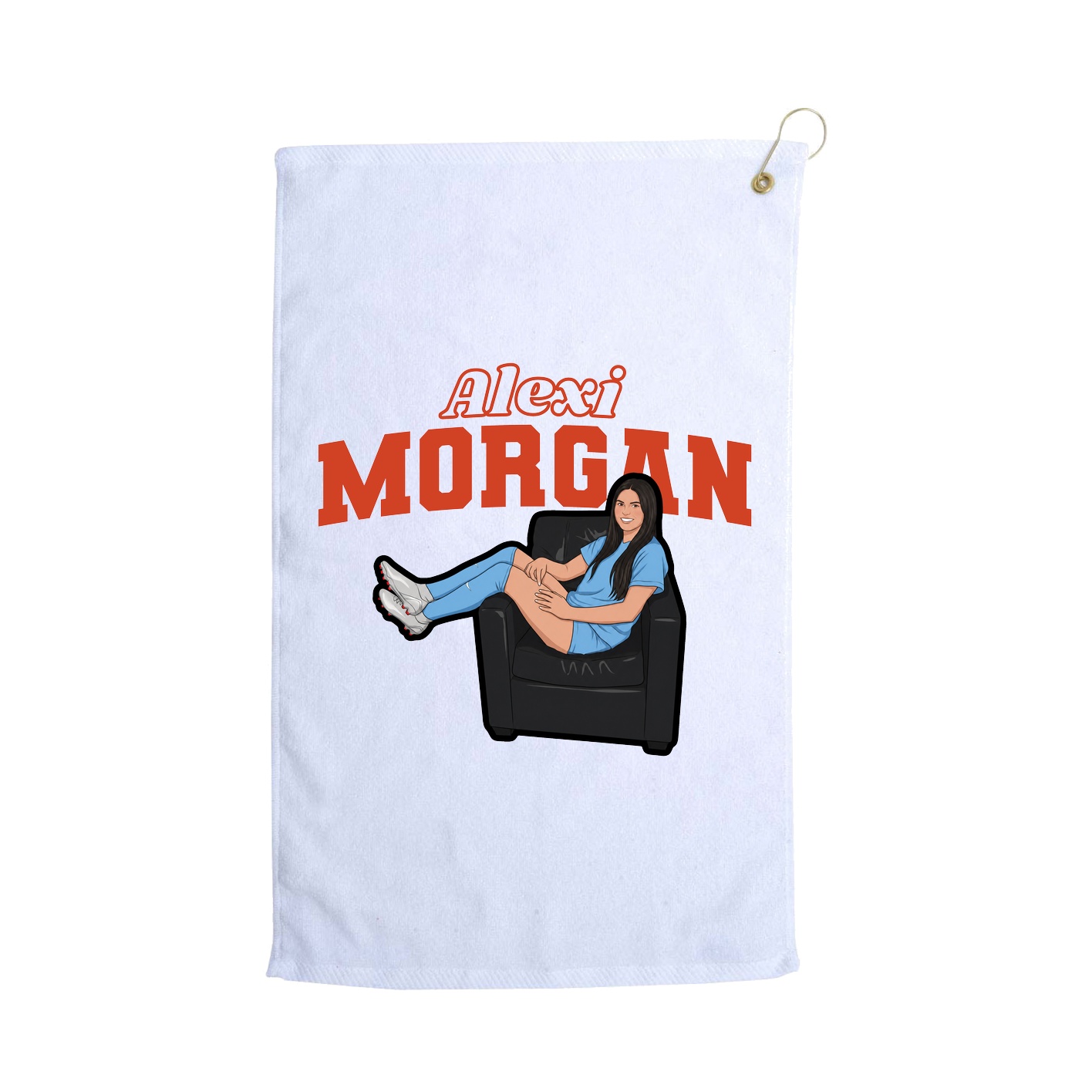 Golf Towel — Name Arch in White