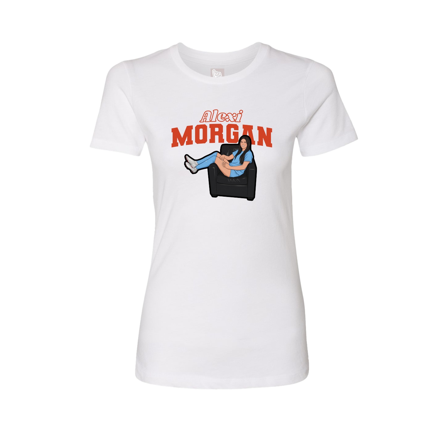 Fitted Women's Tee — Name Arch in White