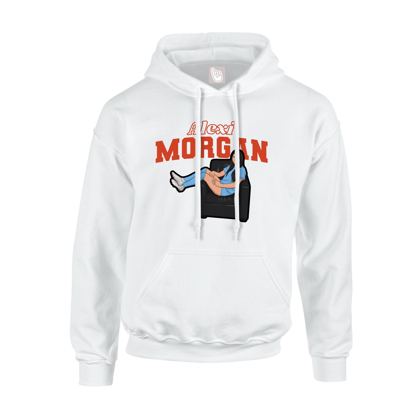 Youth Hoodie — Name Arch in White