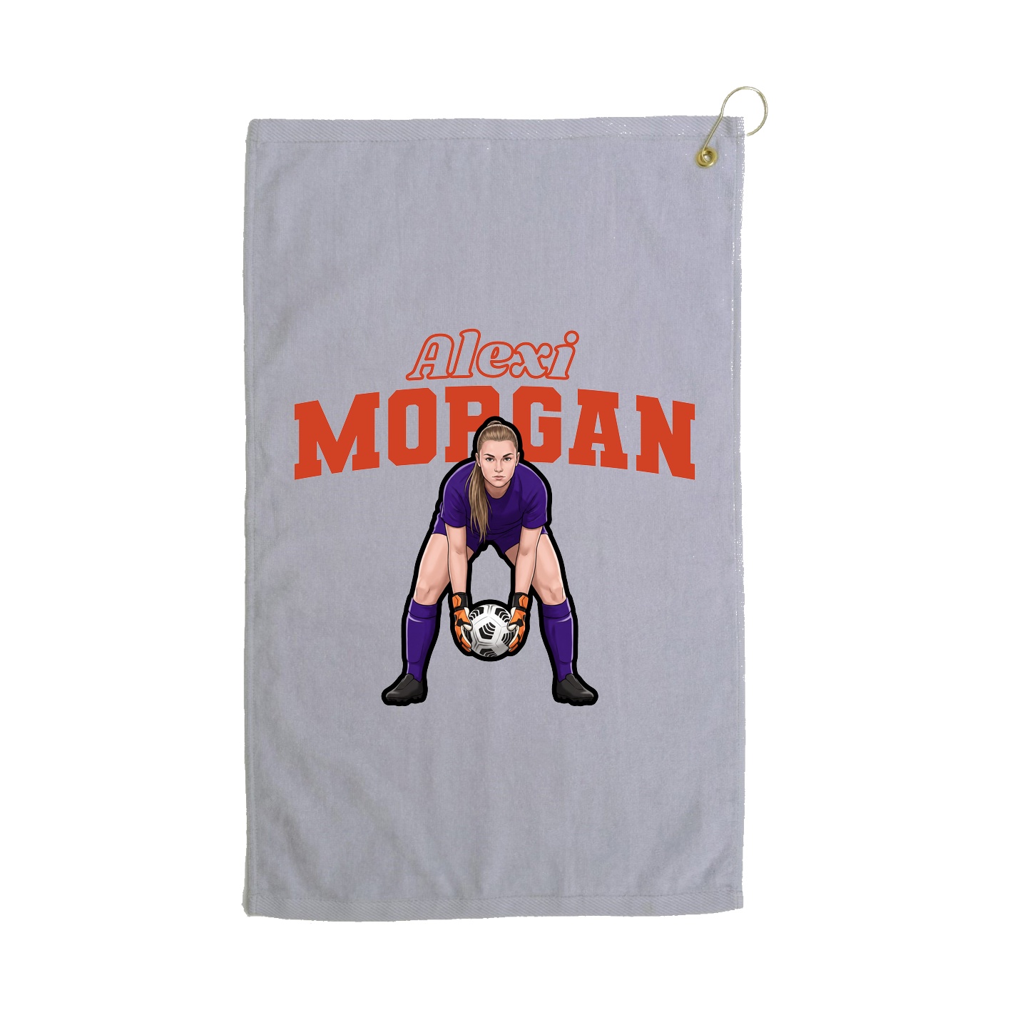 Golf Towel — Name Arch in Grey