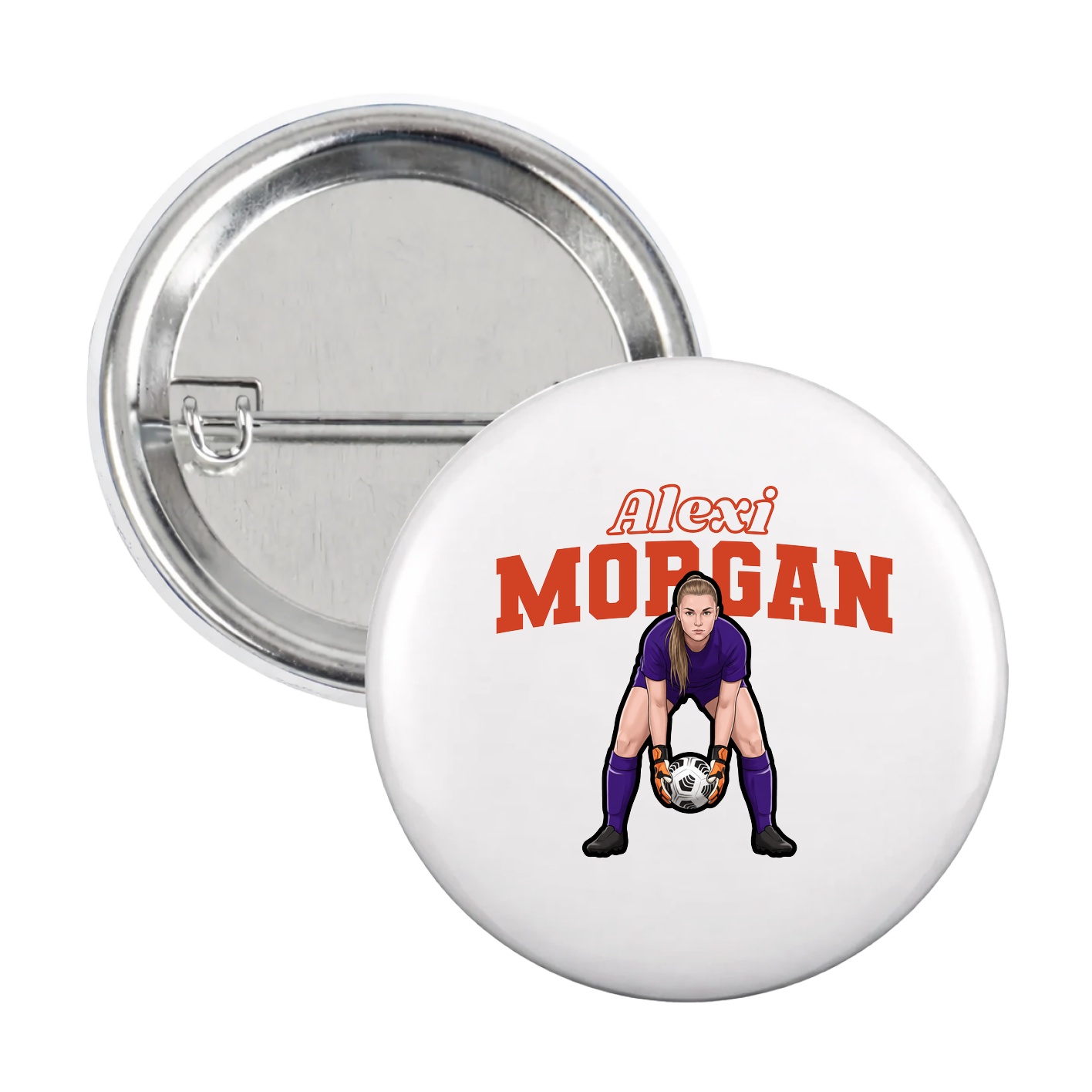 Game Day Button — Name Arch in White