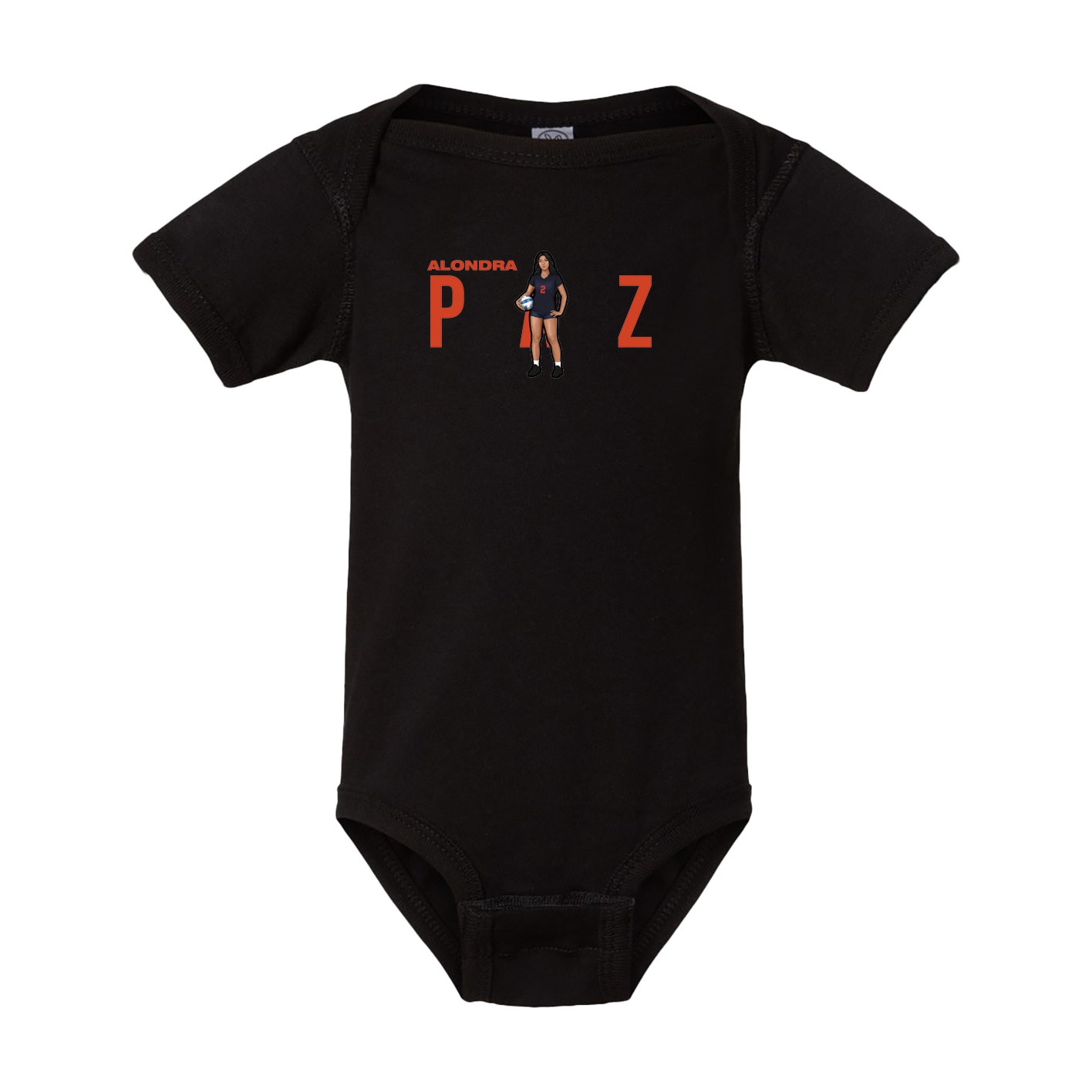 Baby Onesie — Player Name in Black