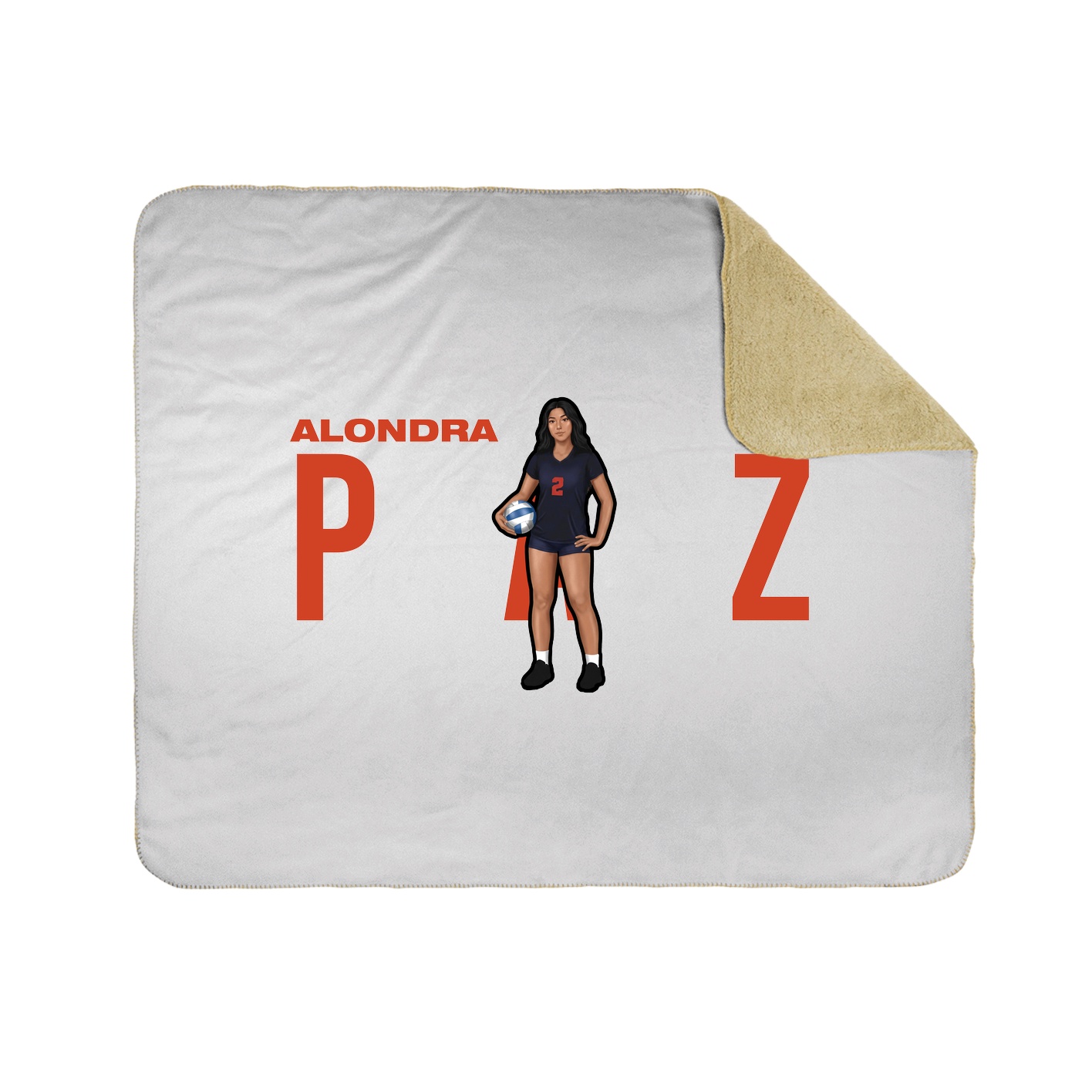 Throw Blanket — Player Name in White