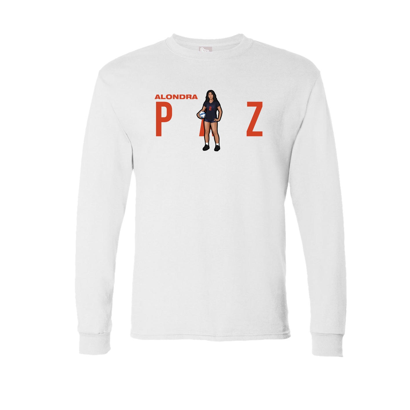 Long Sleeve Tee — Player Name in White