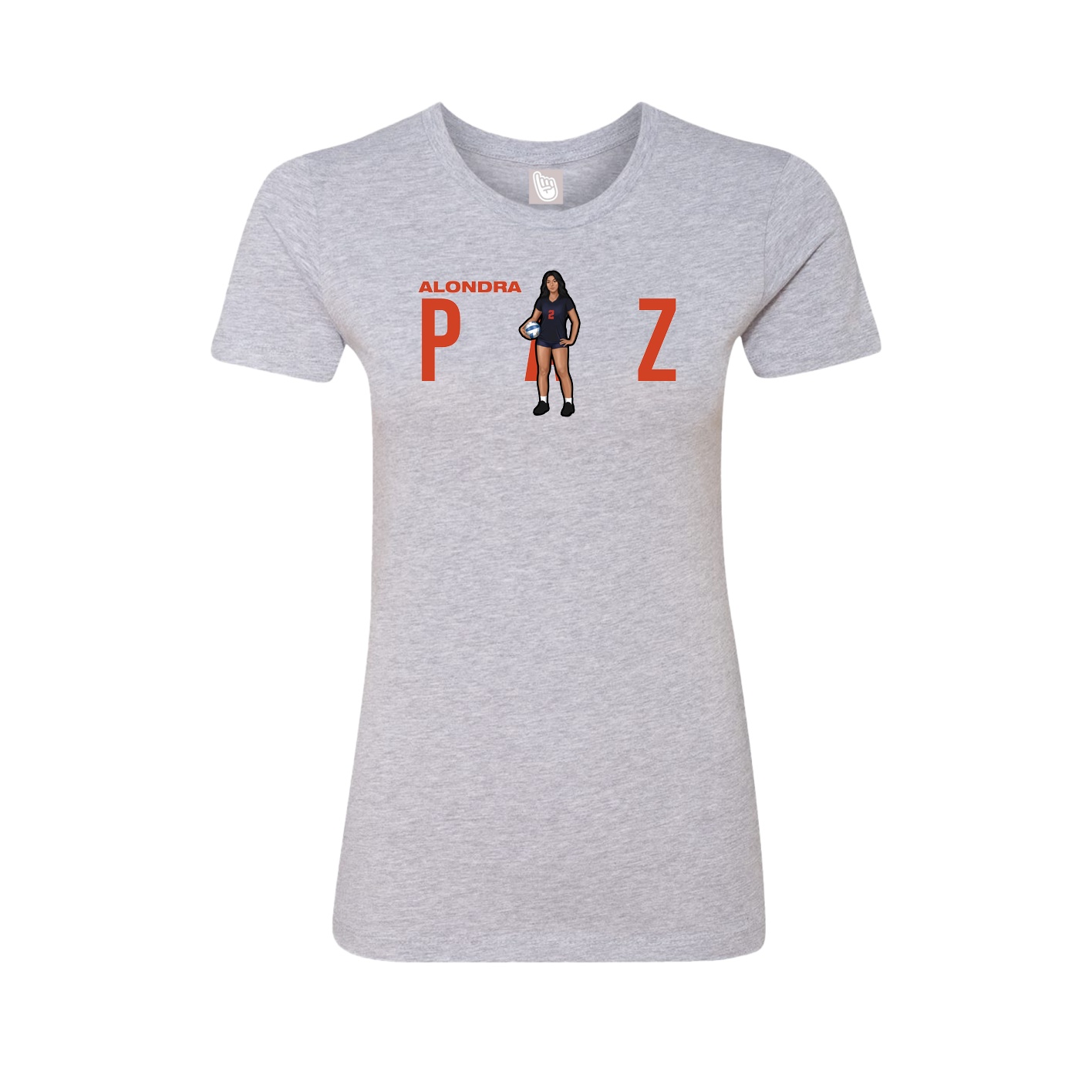 Fitted Women's Tee — Player Name in Grey