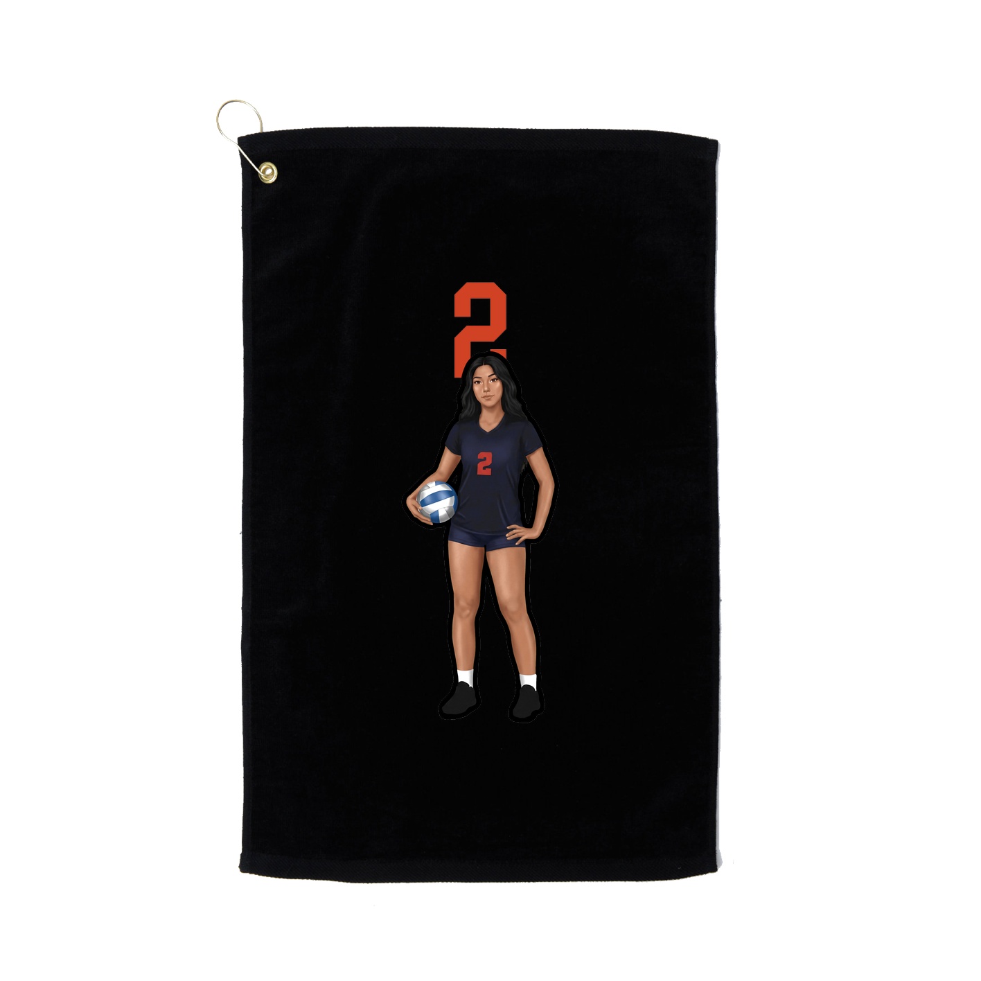 Golf Towel — Number Top in Black