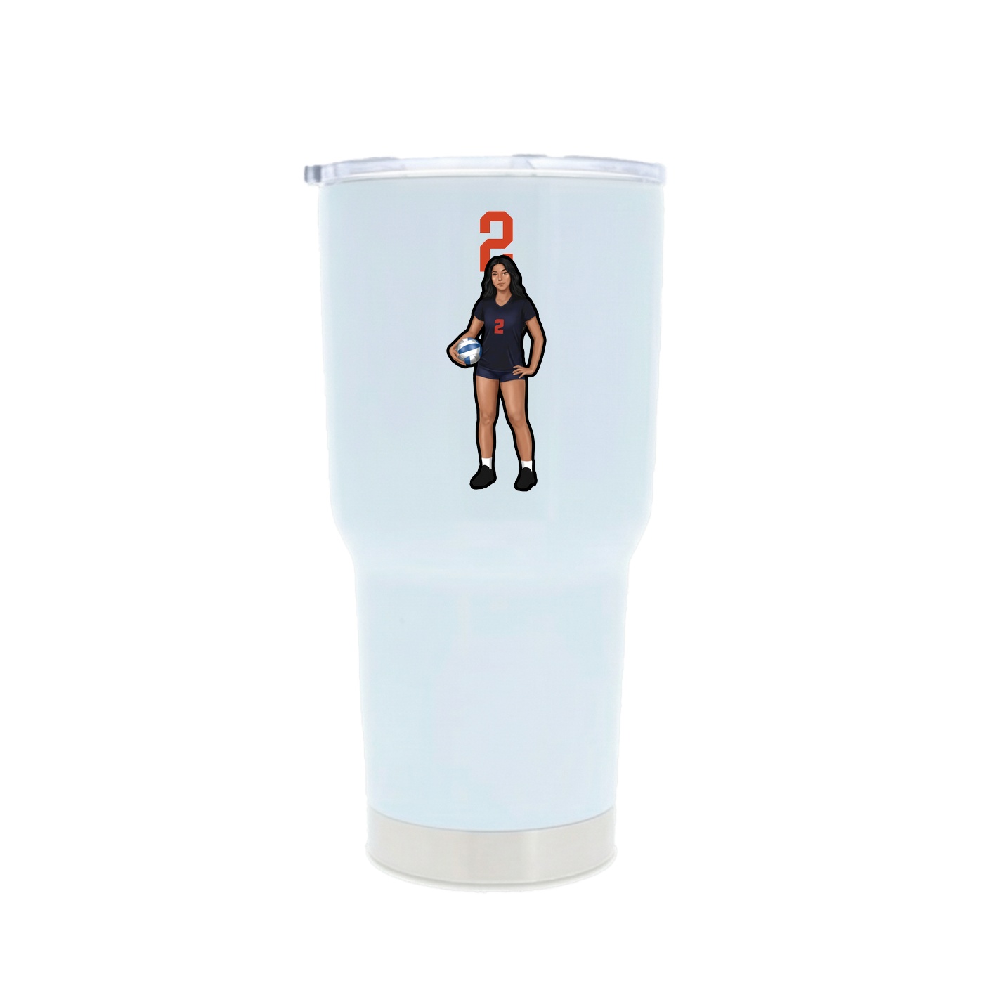 30oz Stainless Steel Tumbler — Number Top in White