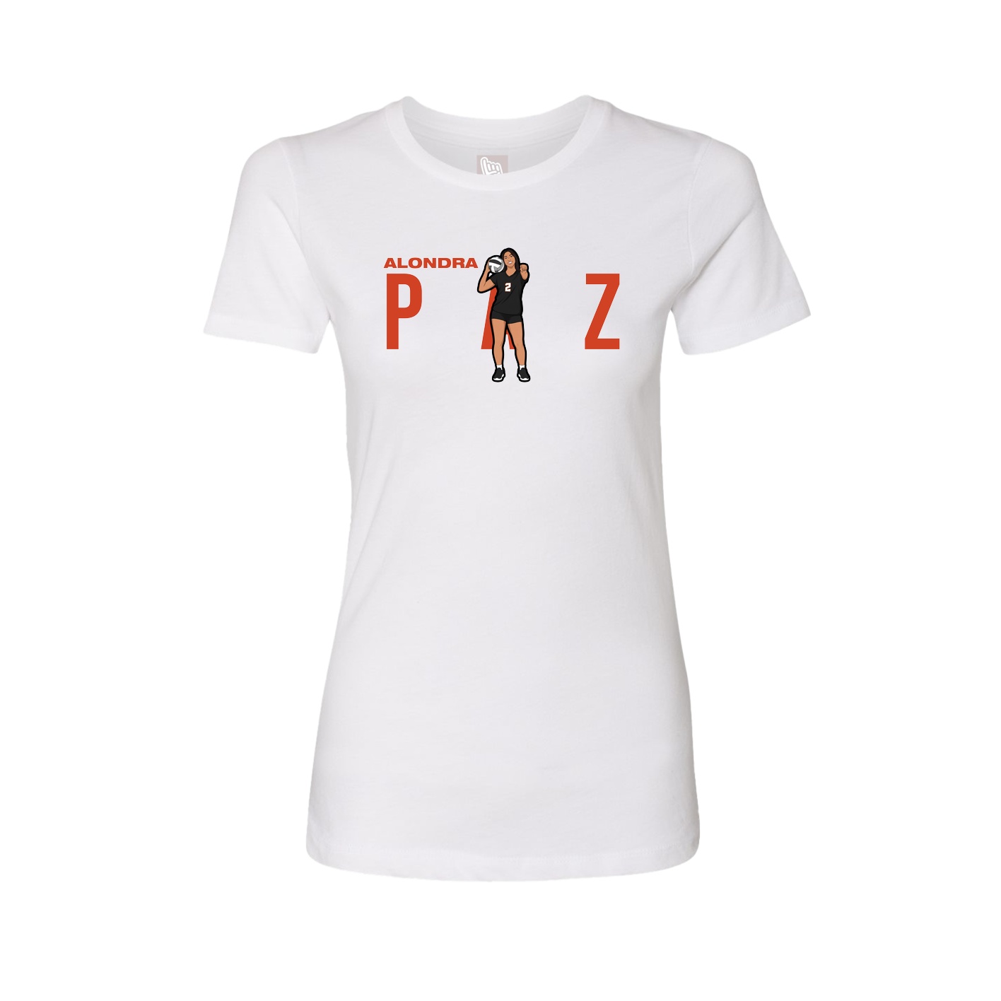 Fitted Women's Tee — Player Name in White