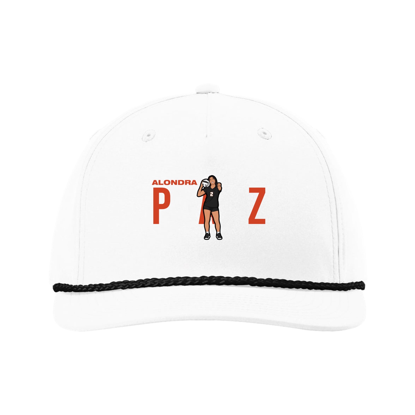 Five-Panel Classic Rope Cap — Player Name in White