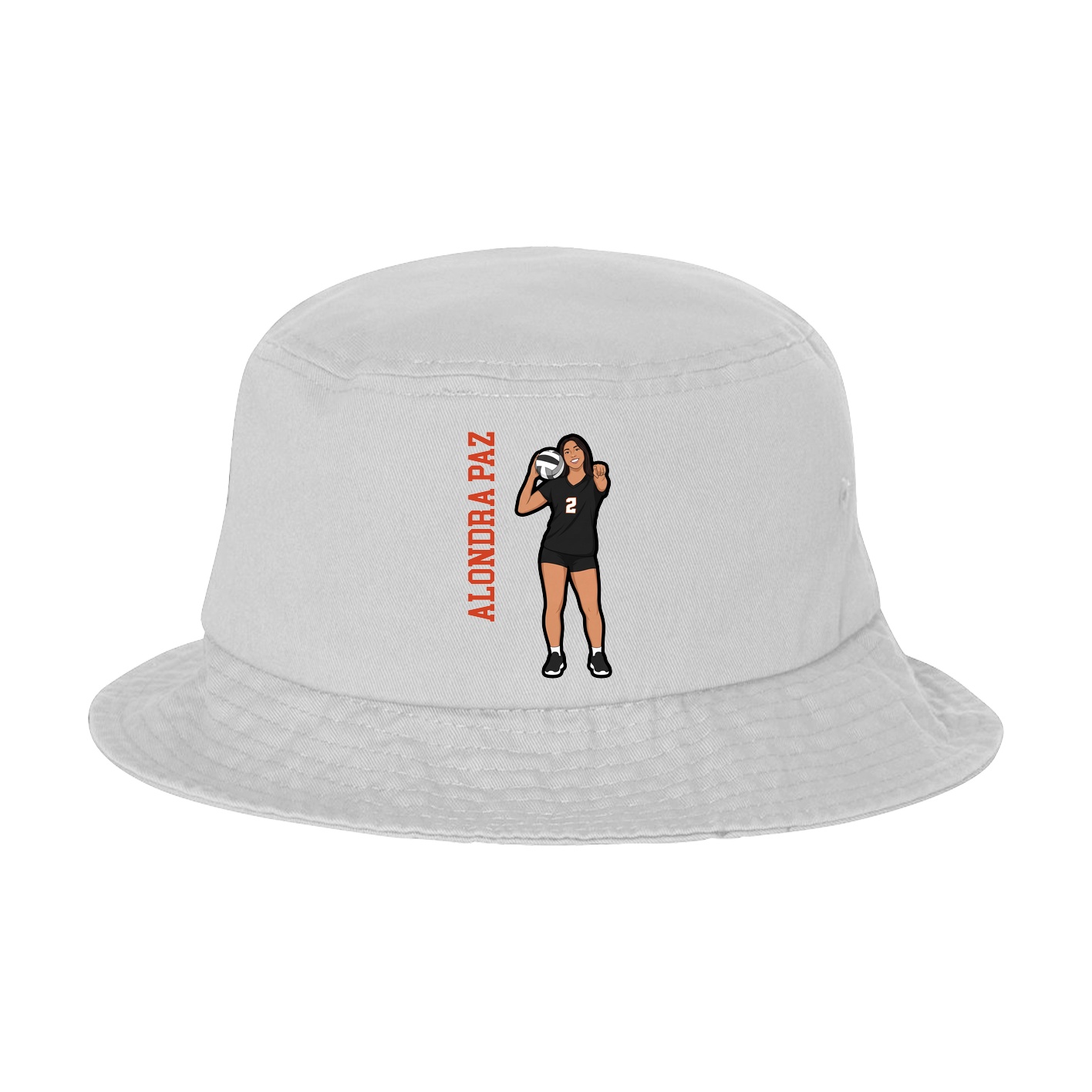 Bucket Cap — Name Vertical in White