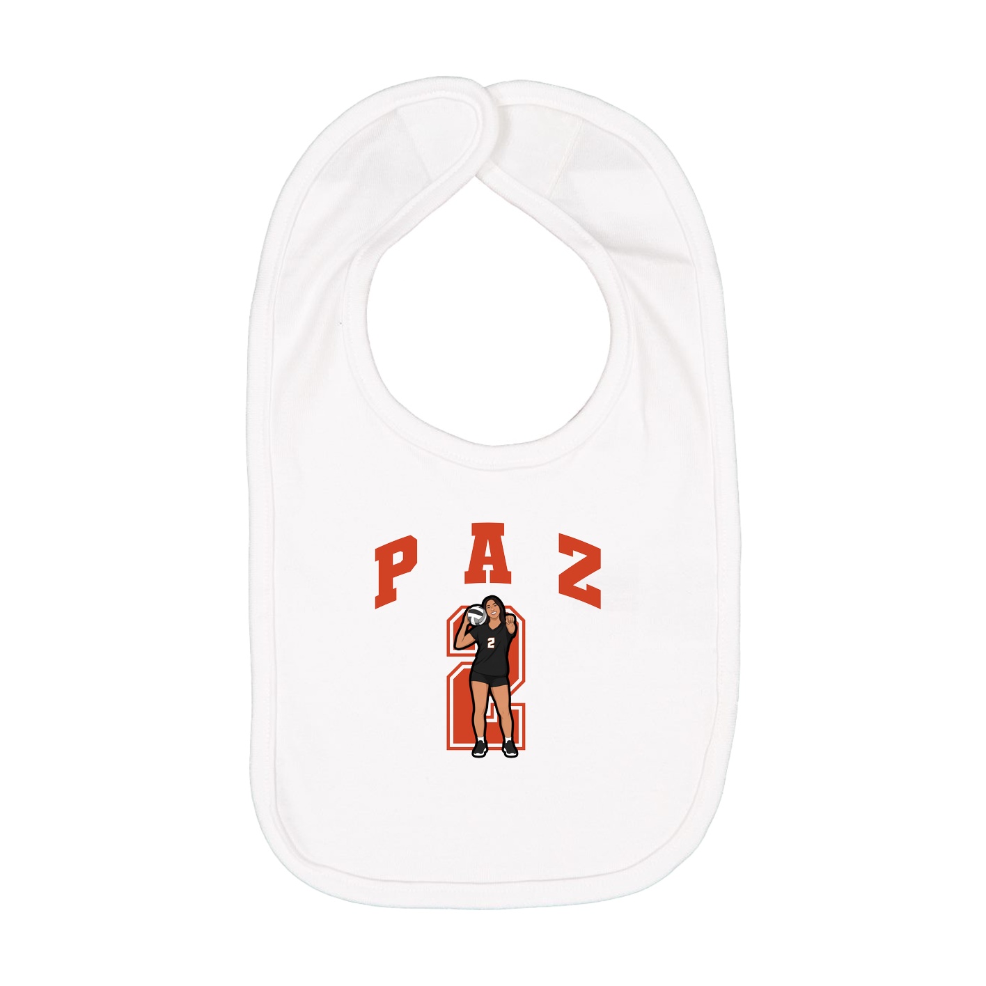 Infant Bib — Number in White