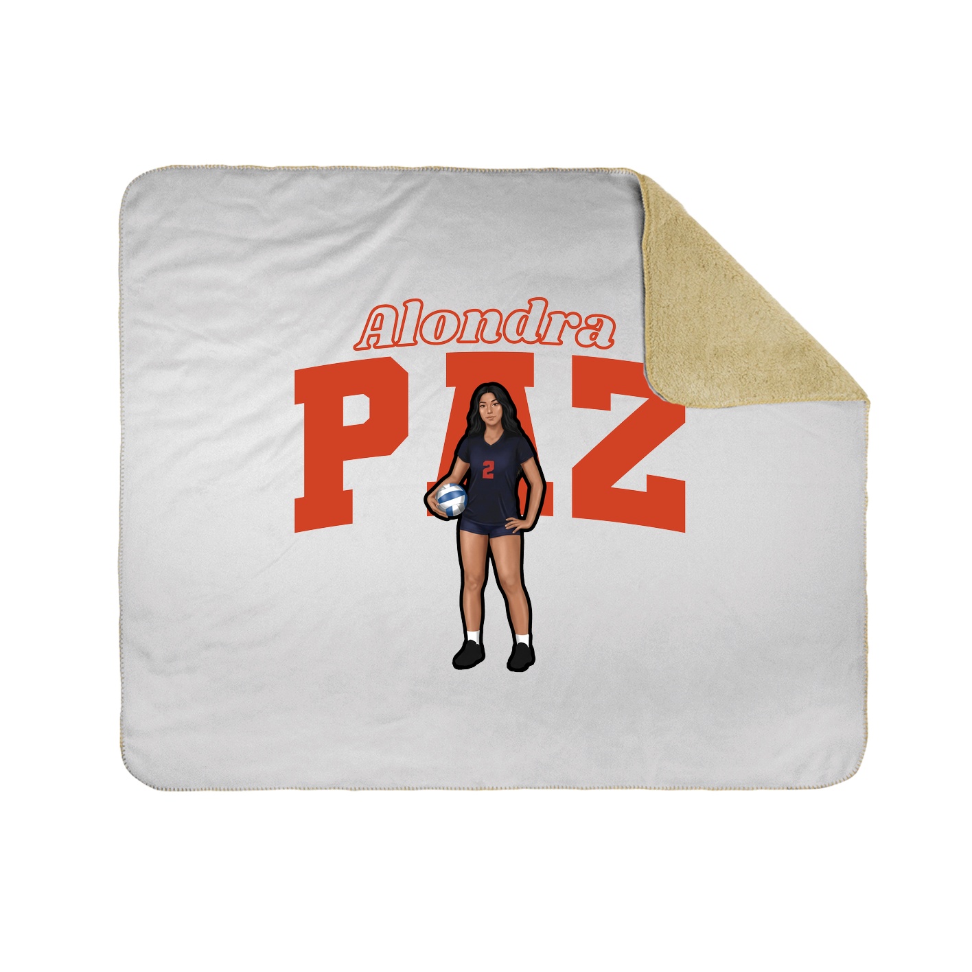 Throw Blanket — Name Arch in White