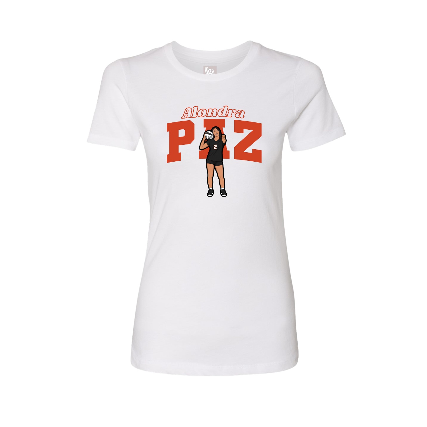 Fitted Women's Tee — Name Arch in White