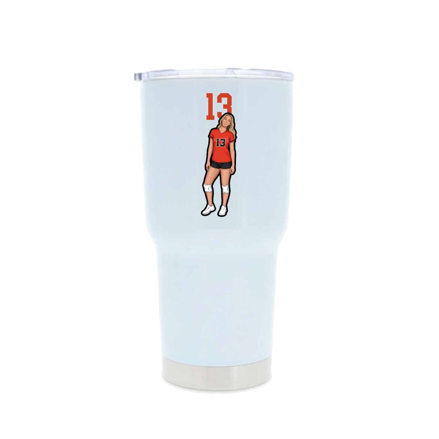 30oz Stainless Steel Tumbler — Number Top in White
