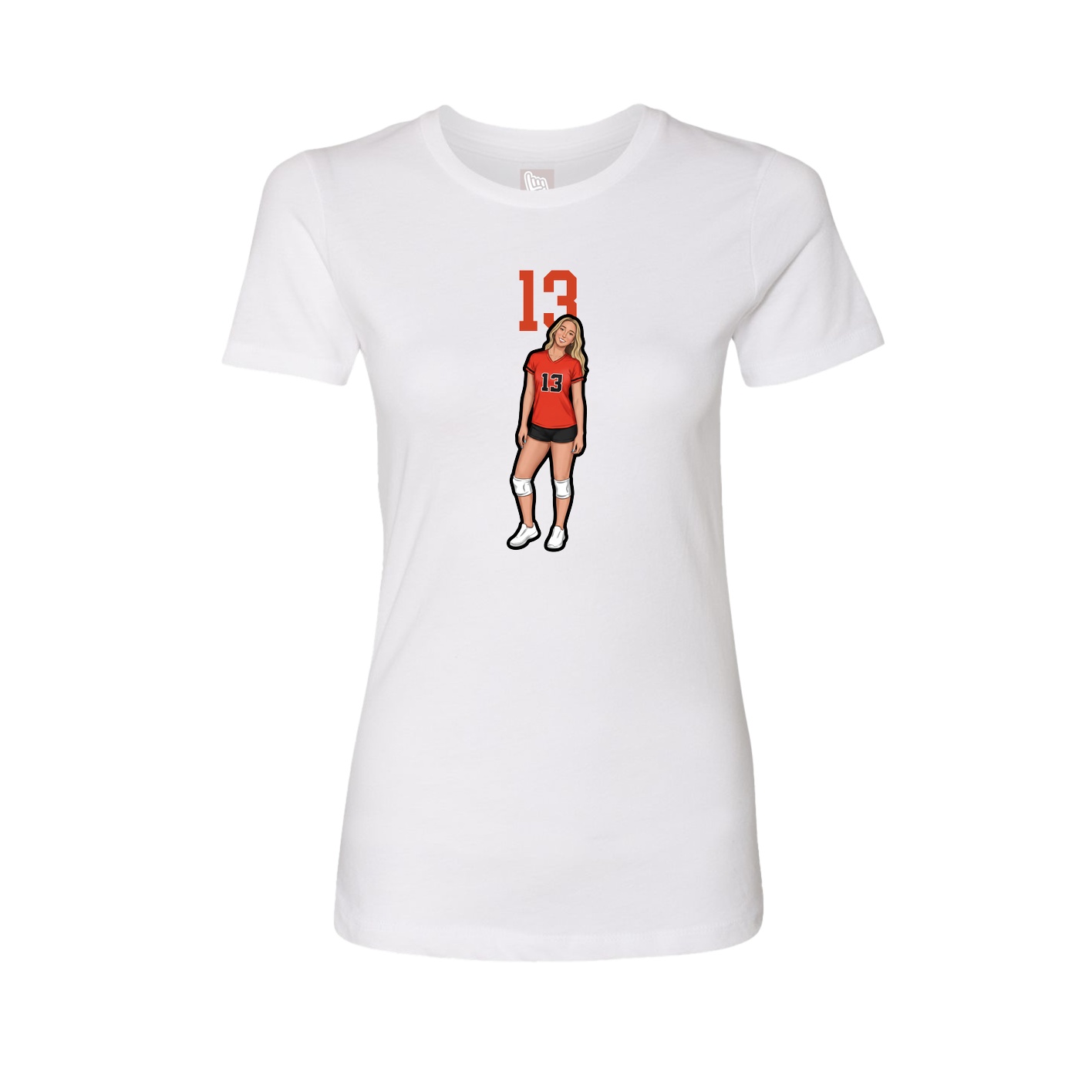 Fitted Women's Tee — Number Top in White