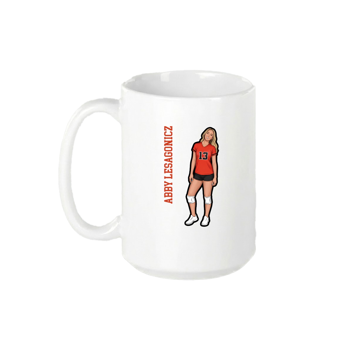 15oz Coffee Mug — Name Vertical in White