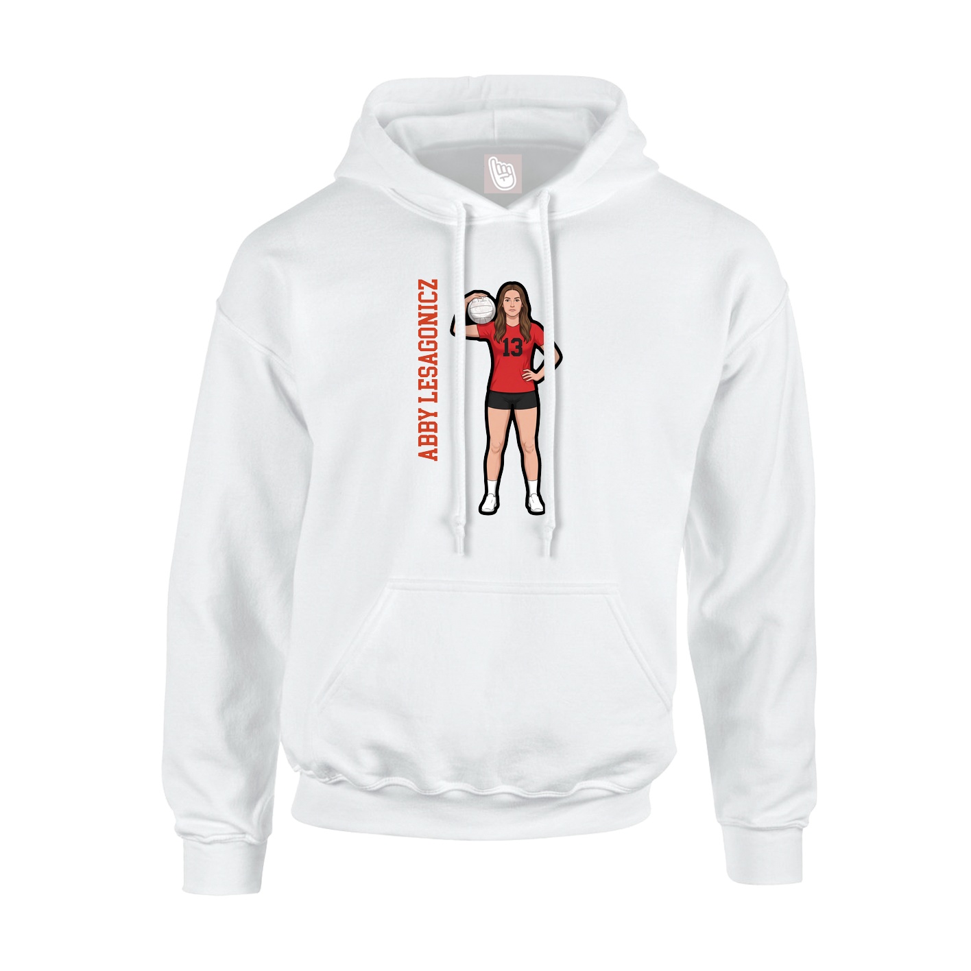 Hoodie — Name Vertical in White