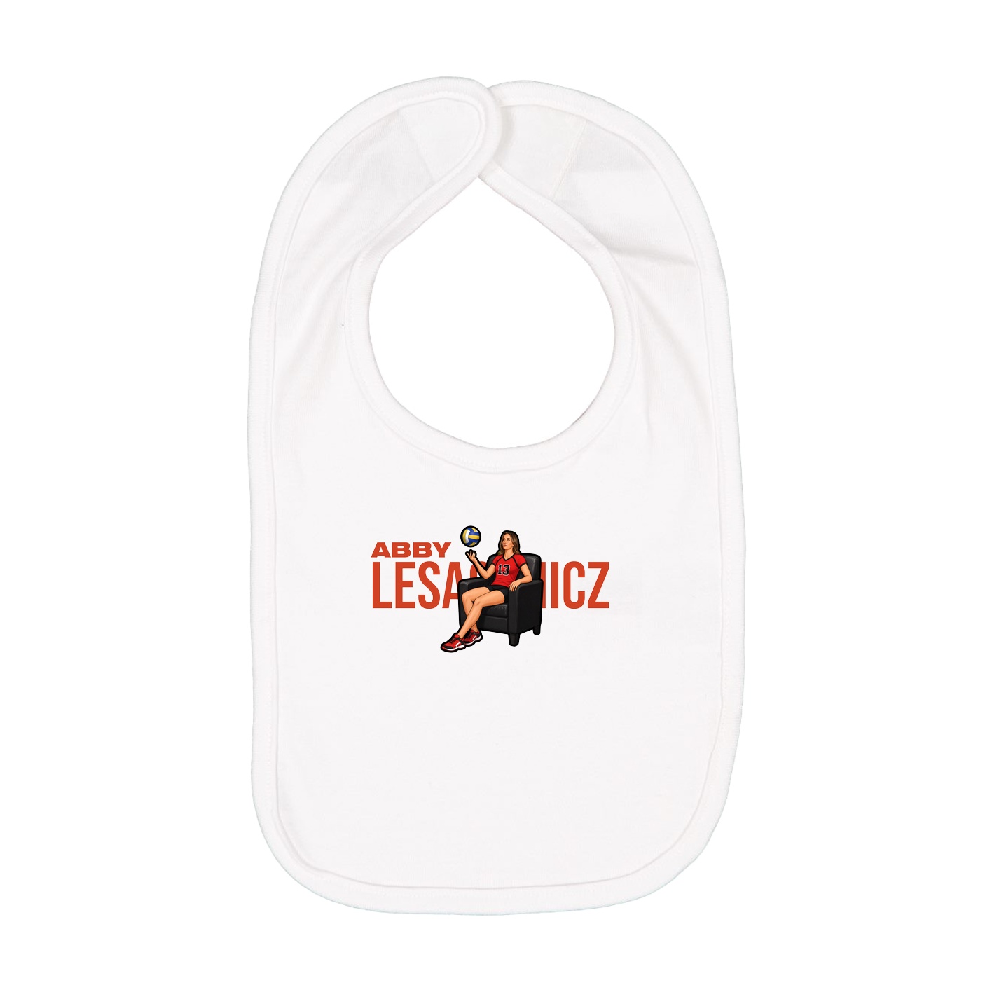 Infant Bib — Player Name in White