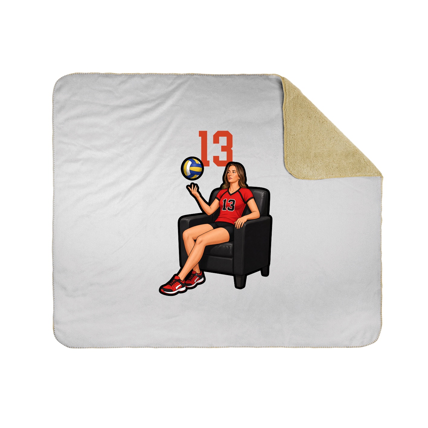 Throw Blanket — Number Top in White