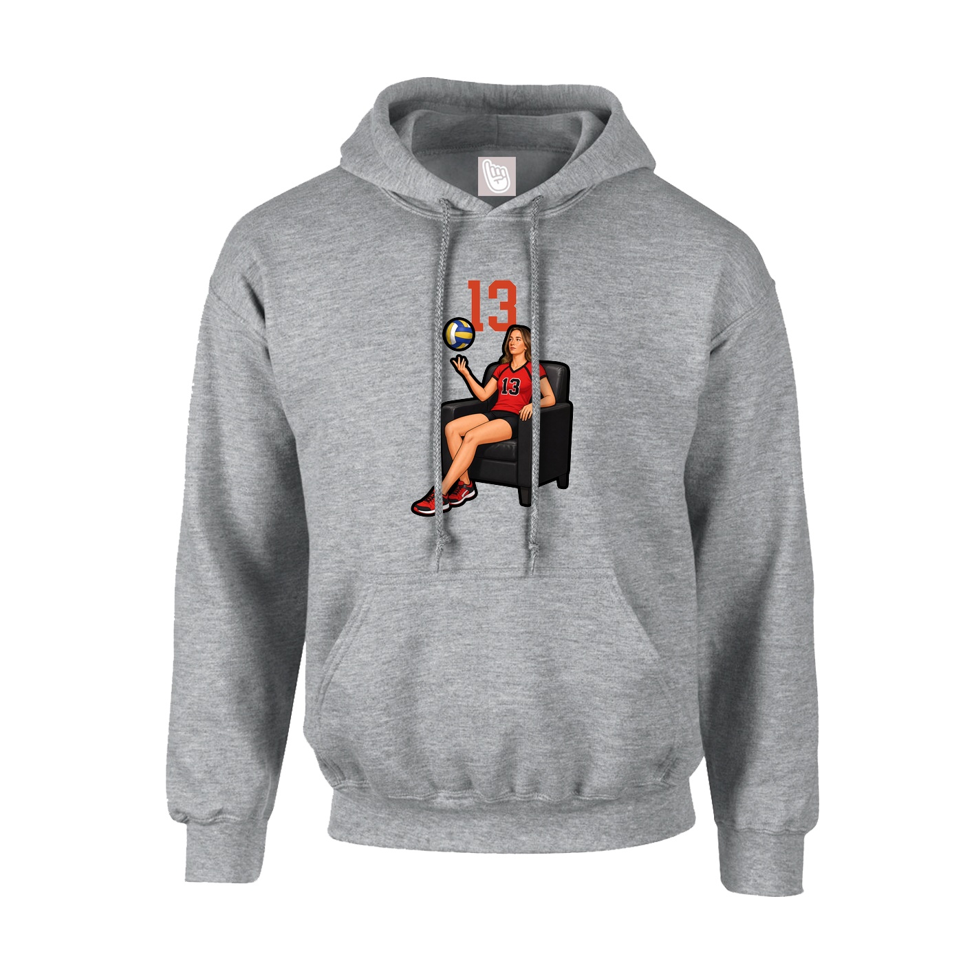 Hoodie — Number Top in Grey