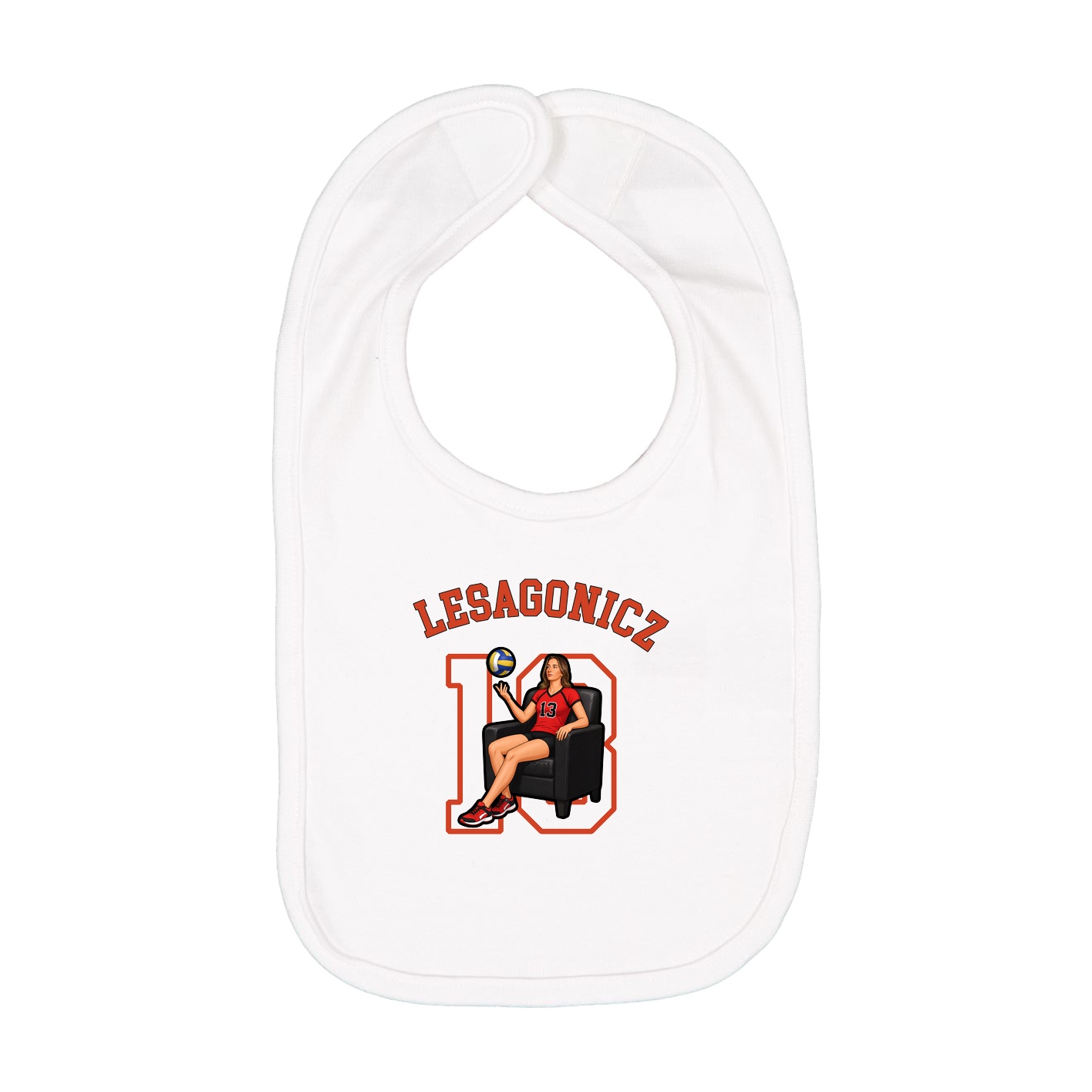Infant Bib — Shirsey Arch in White