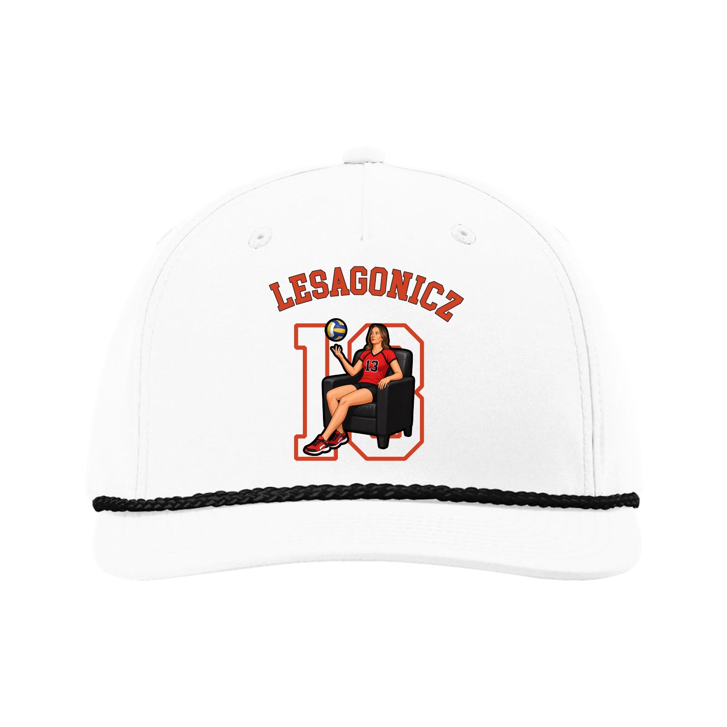Five-Panel Classic Rope Cap — Shirsey Arch in White