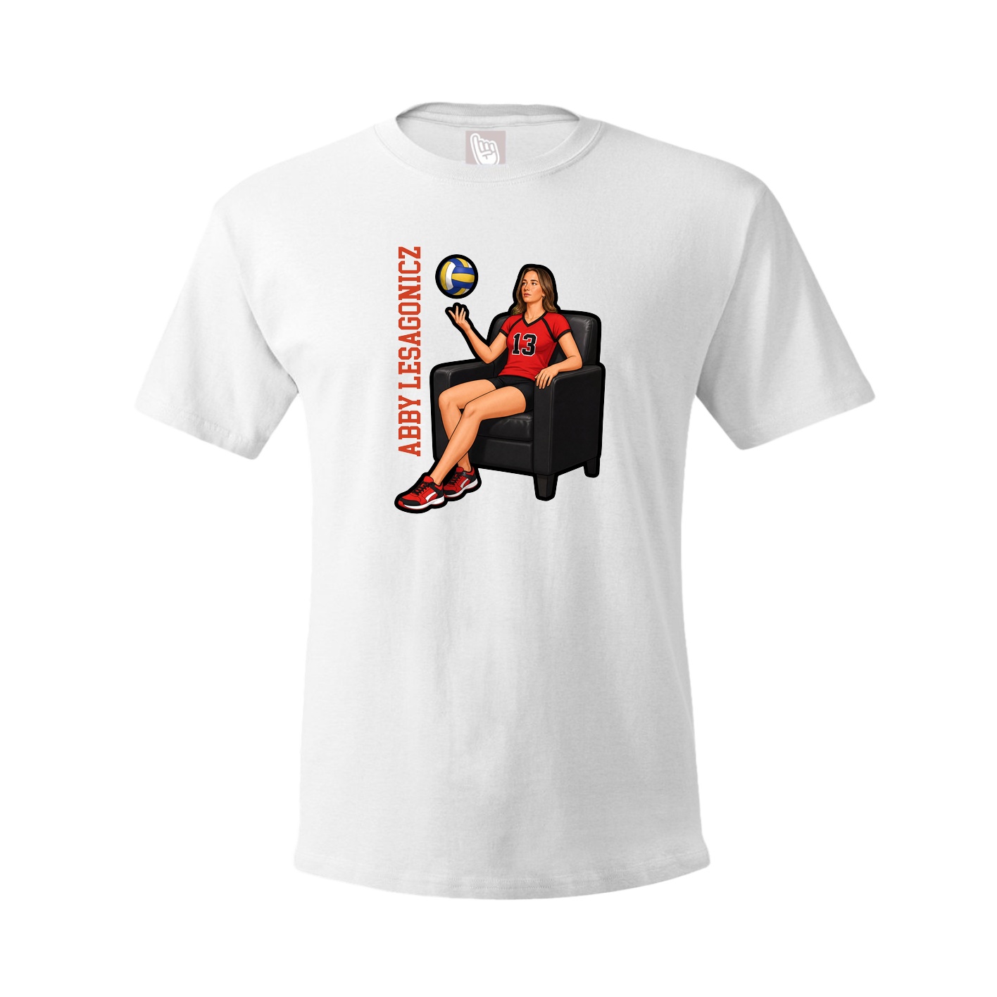 Youth Tee — Name Vertical in White