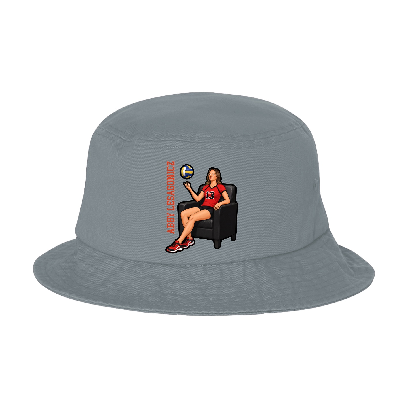 Bucket Cap — Name Vertical in Grey