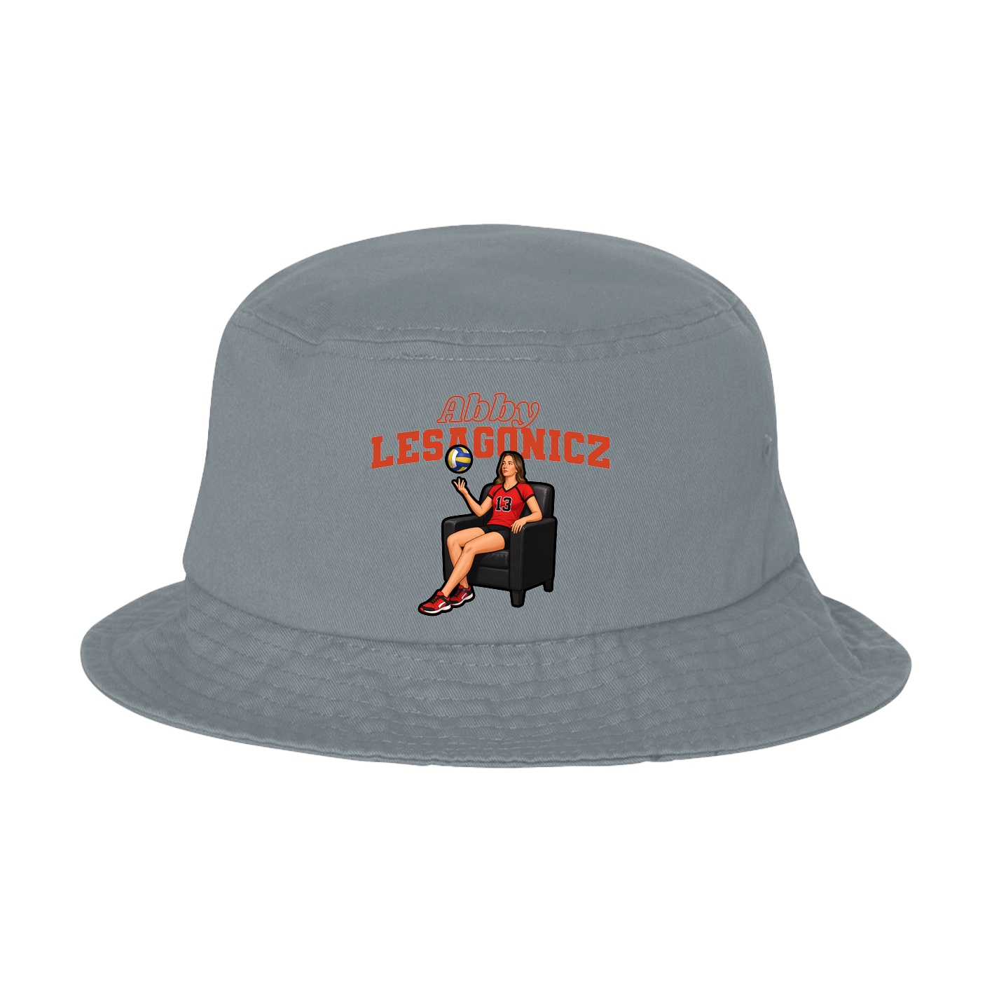 Bucket Cap — Name Arch in Grey