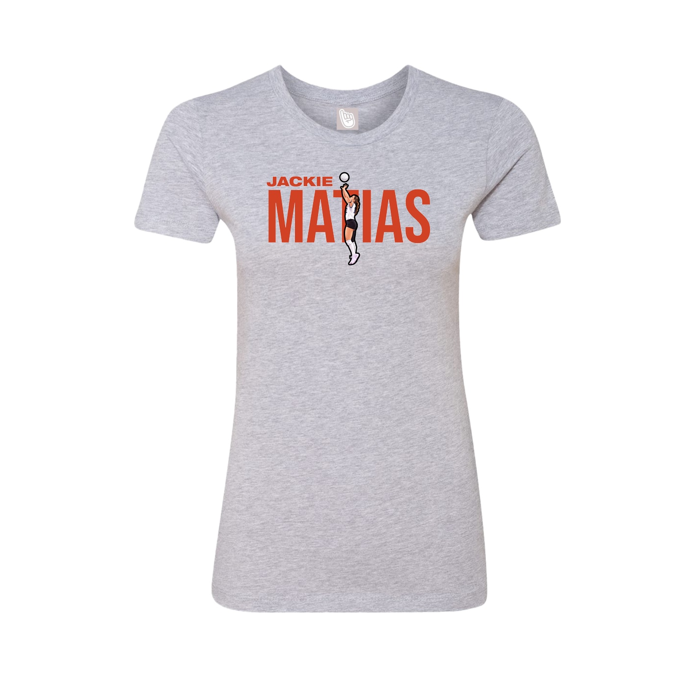 Fitted Women's Tee — Player Name in Grey