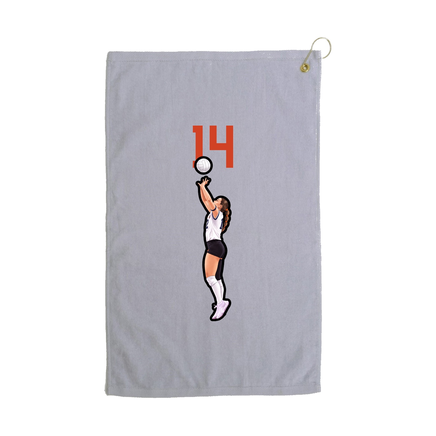 Golf Towel — Number Top in Grey