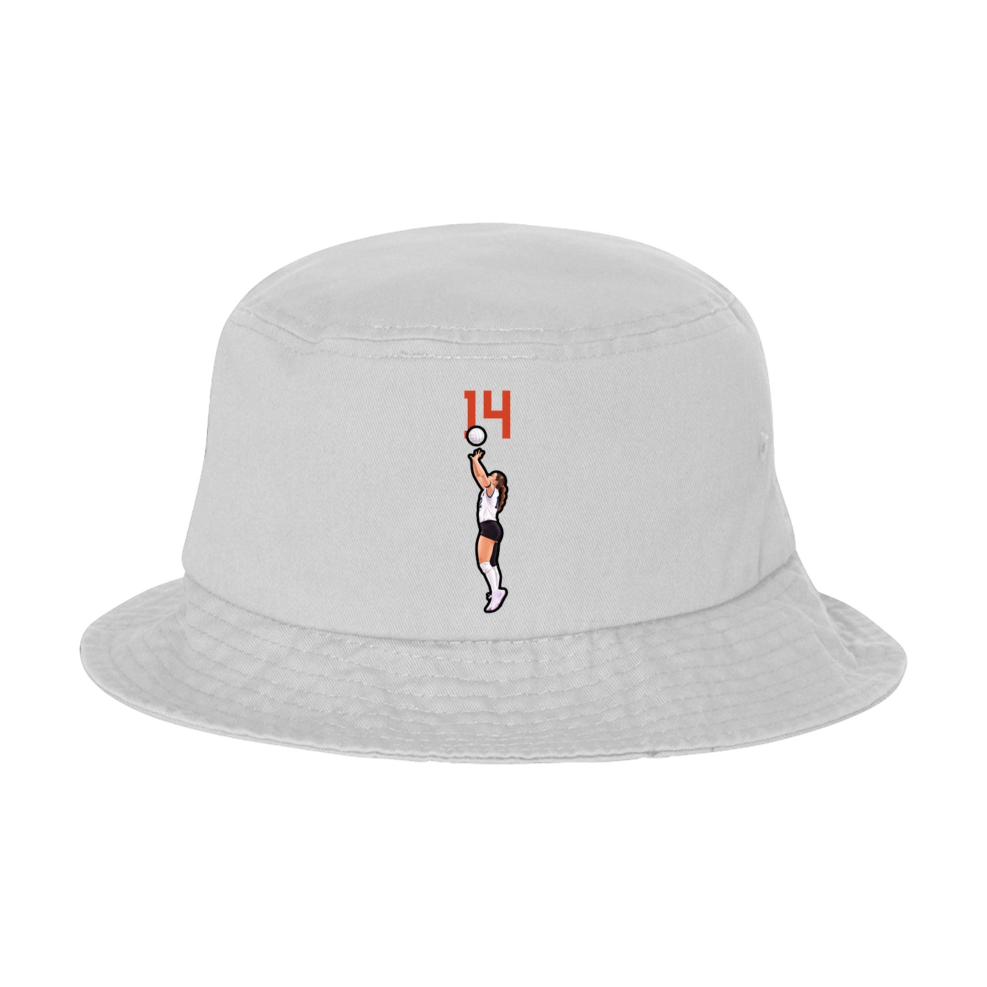 Bucket Cap — Number Top in White